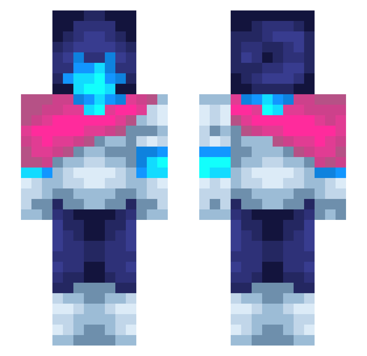 Apagar Minecraft skin, front and back view