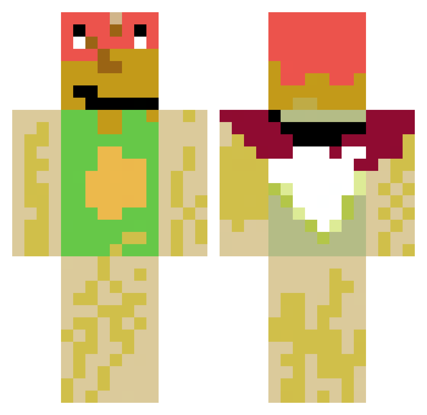 KingDinoMaster Minecraft skin, front and back view