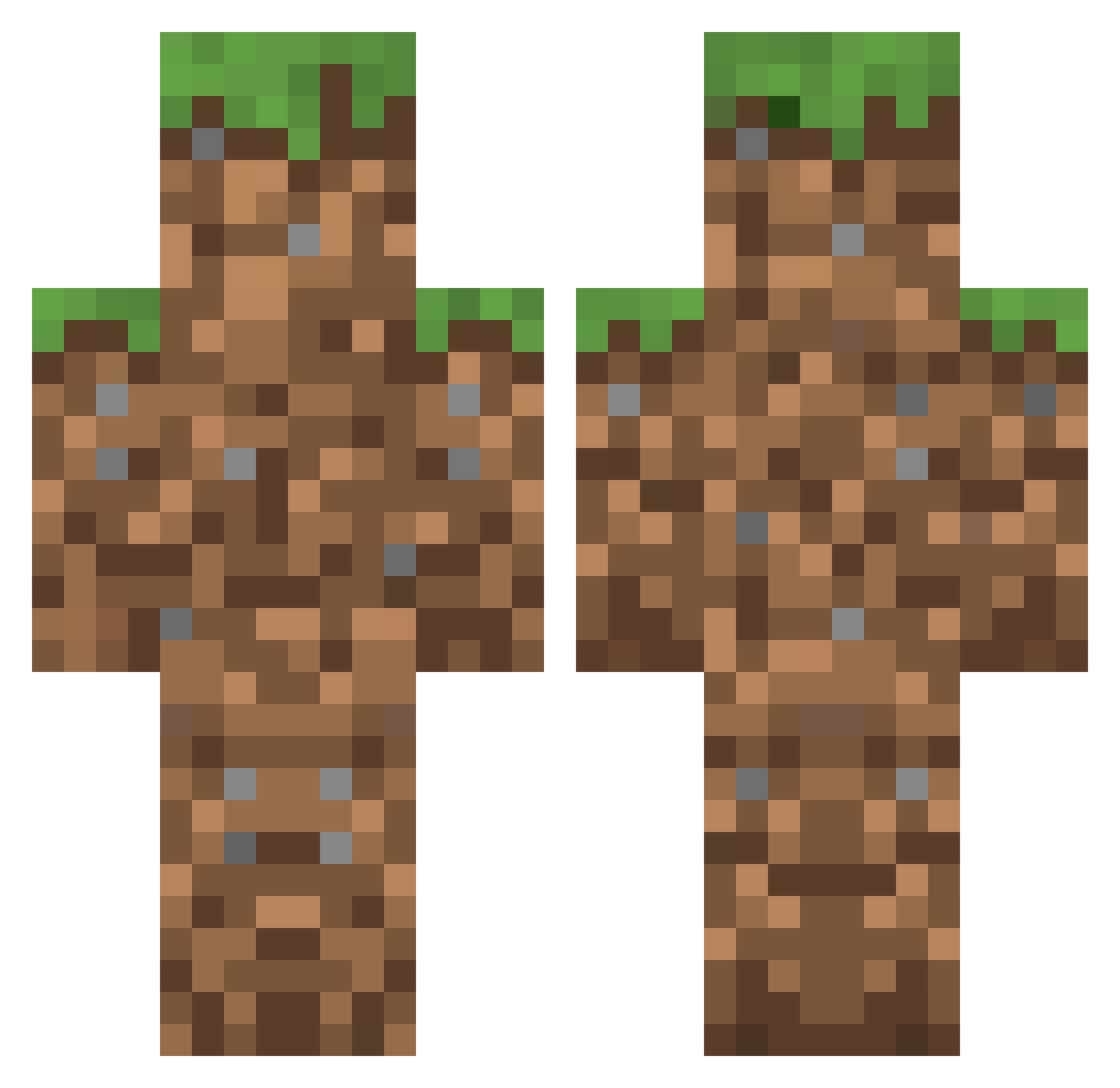 scruffneep Minecraft skin, front and back view
