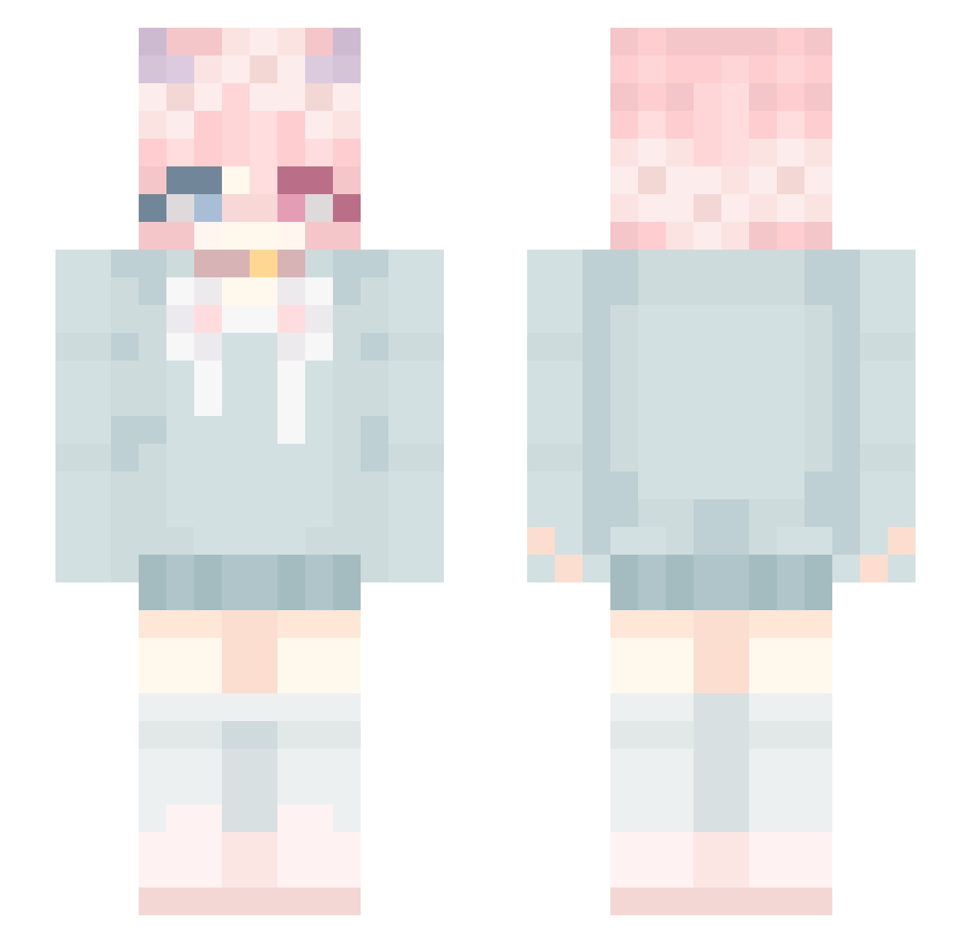 Lenabuni Minecraft skin, front and back view