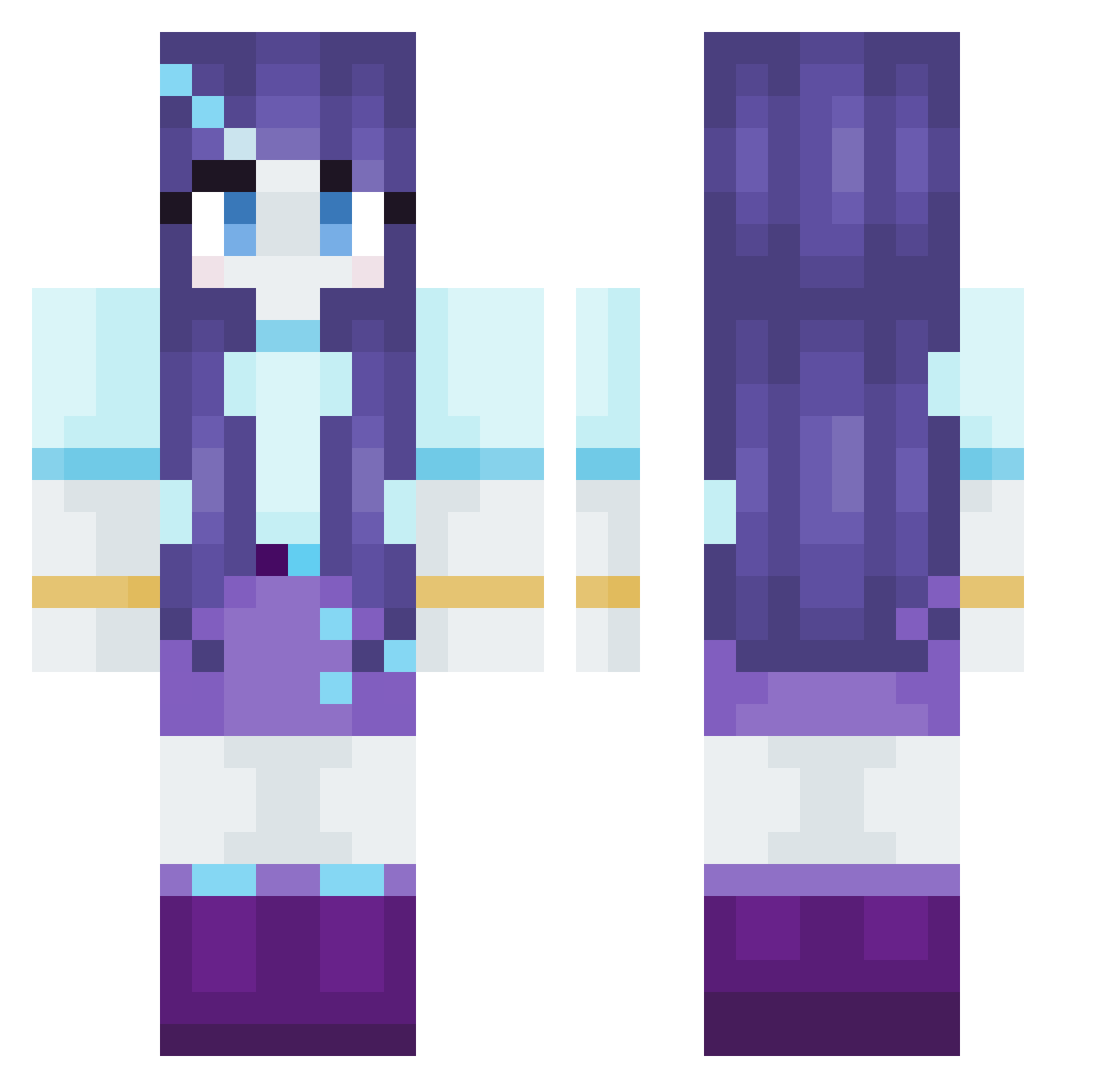 DARCYLUCAS3 Minecraft skin, front and back view