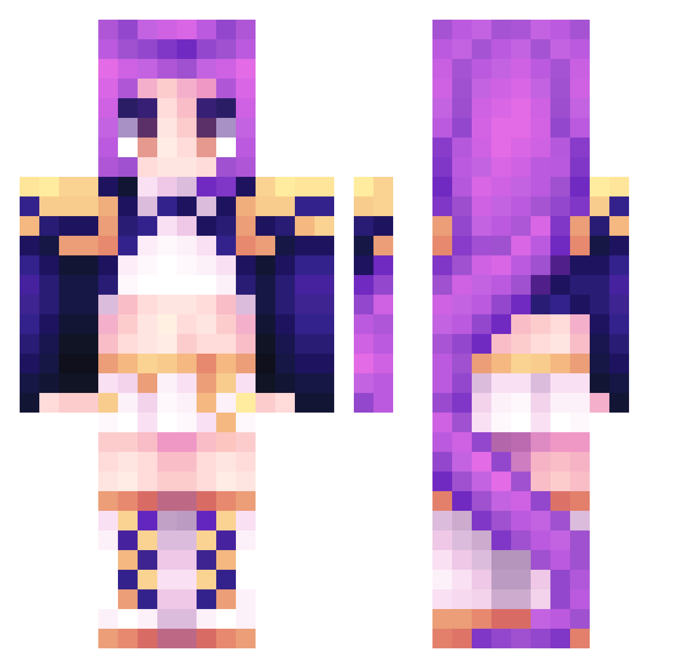 kittypopcute Minecraft skin, front and back view