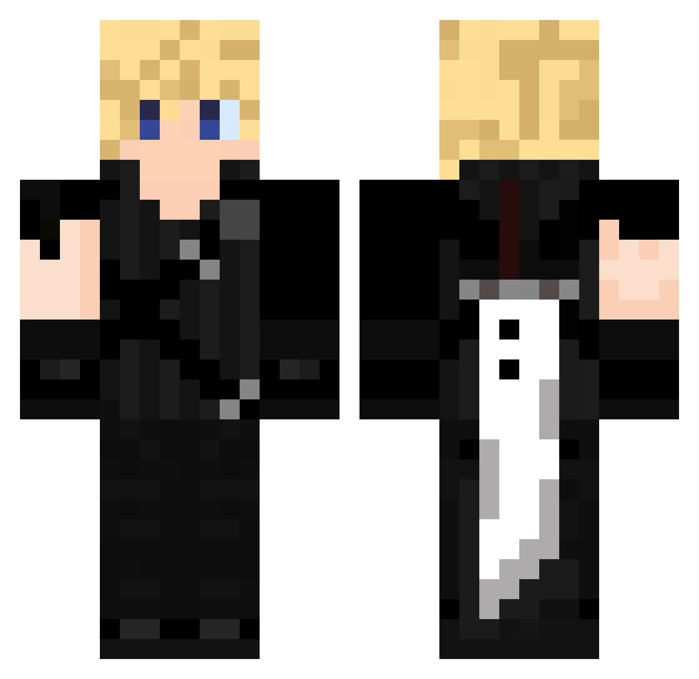 Leviation Minecraft skin, front and back view