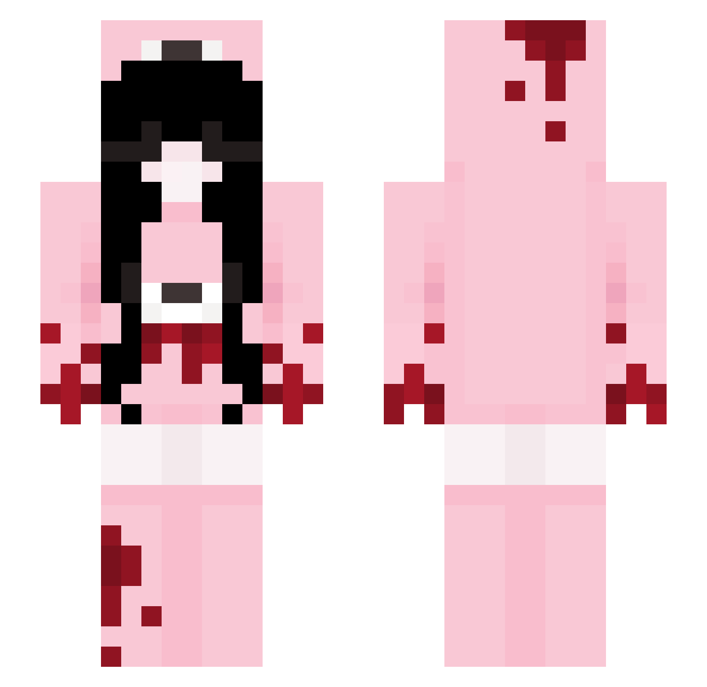 Moonbunnee Minecraft skin, front and back view