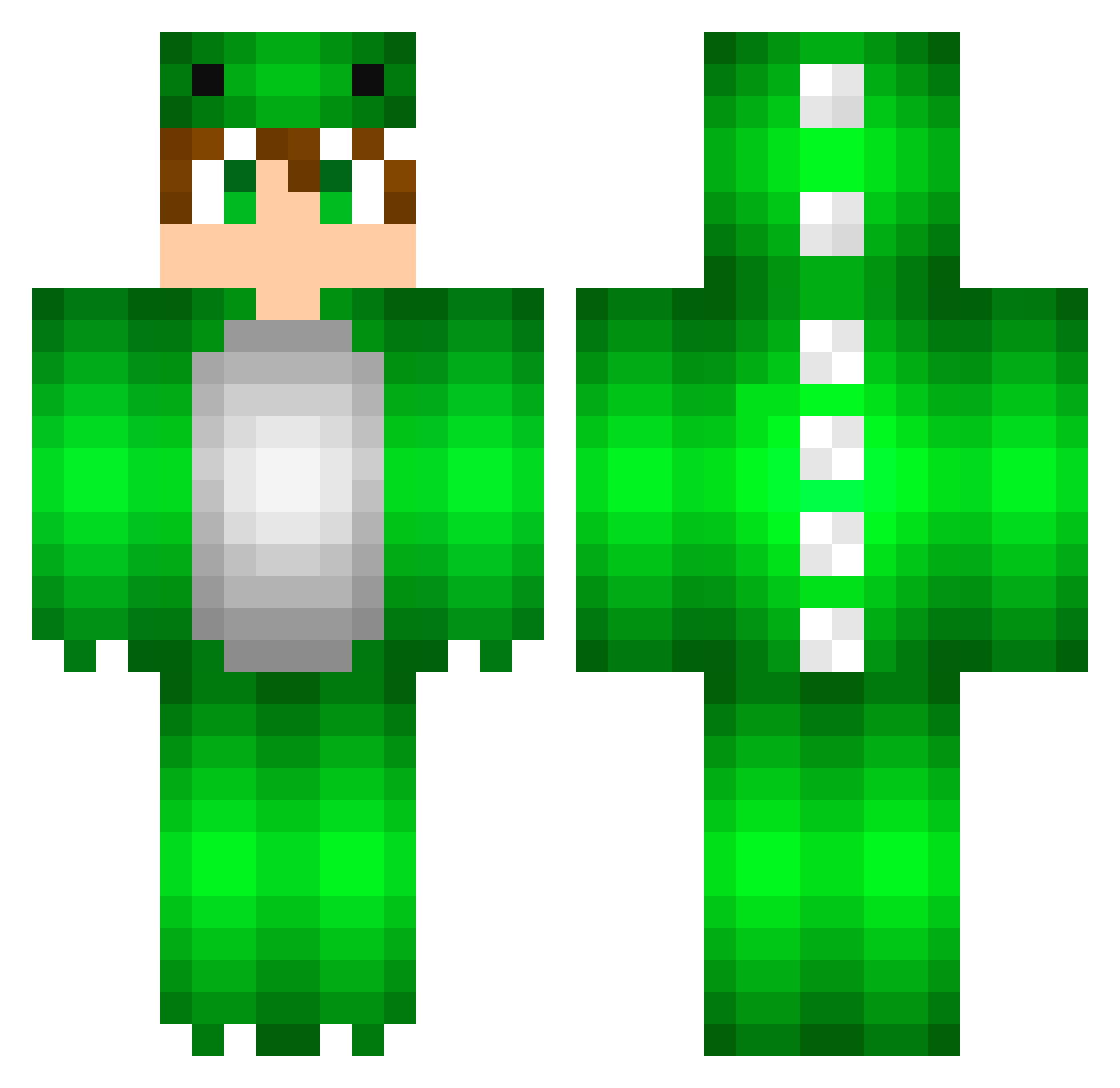 DragoneQ009 Minecraft skin, front and back view
