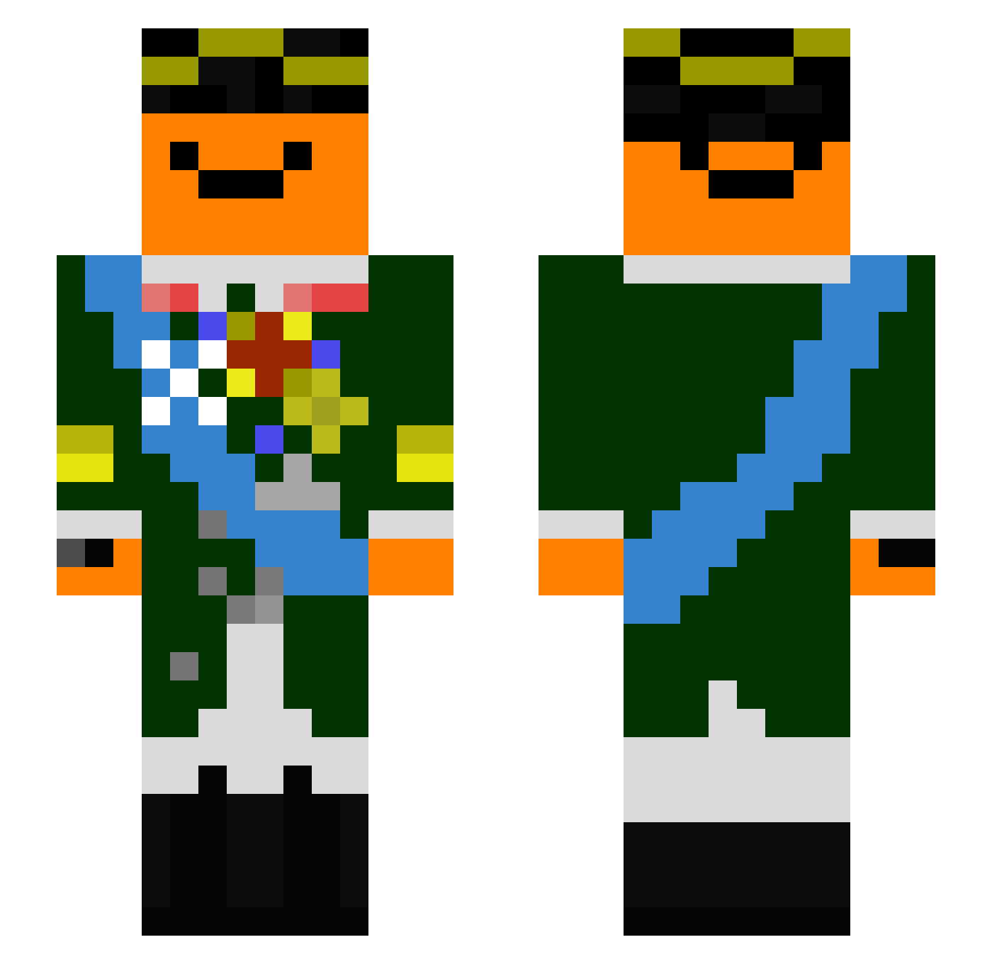 yanacDUDE Minecraft skin, front and back view