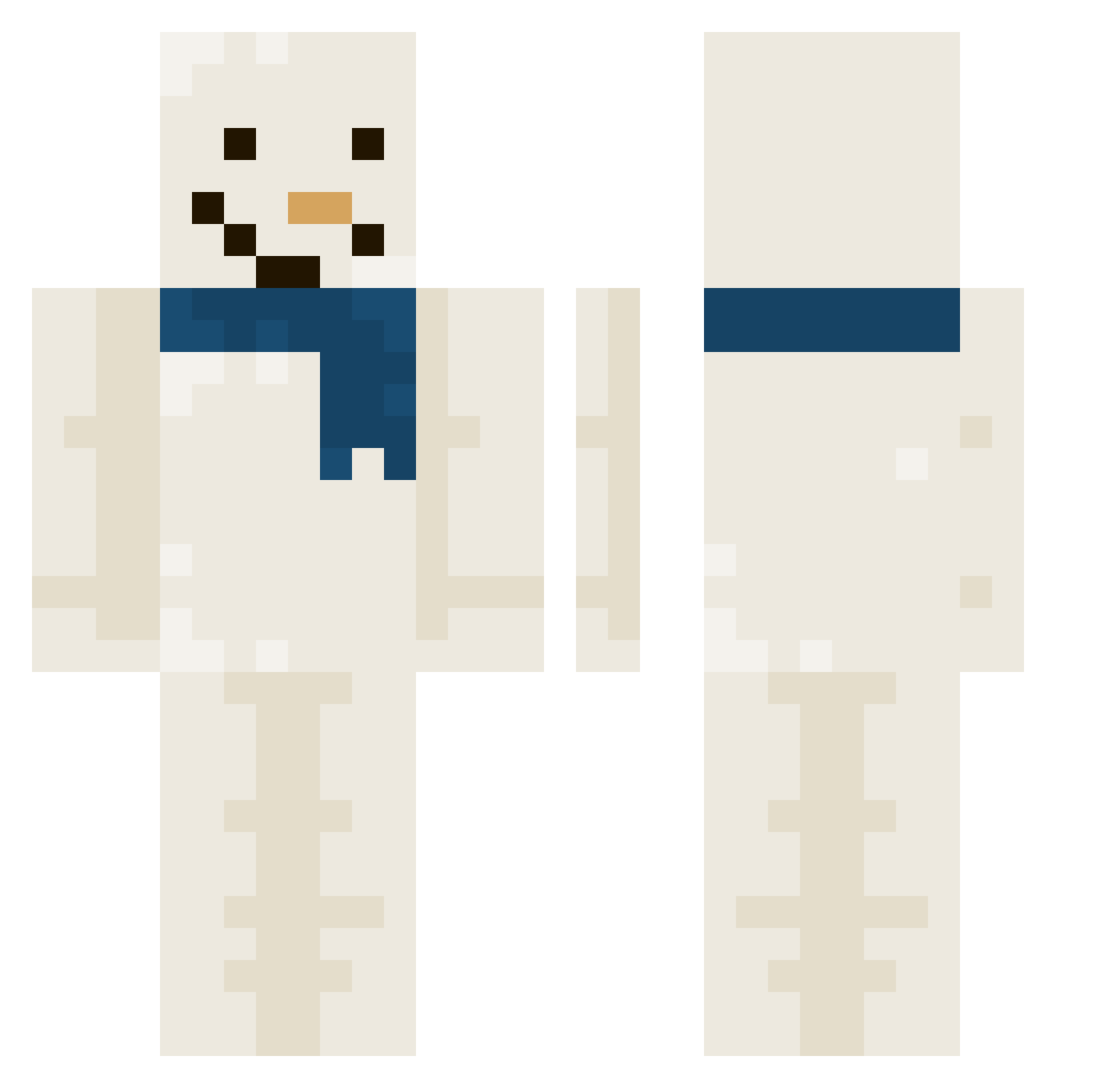 GlisteningRabbit Minecraft skin, front and back view