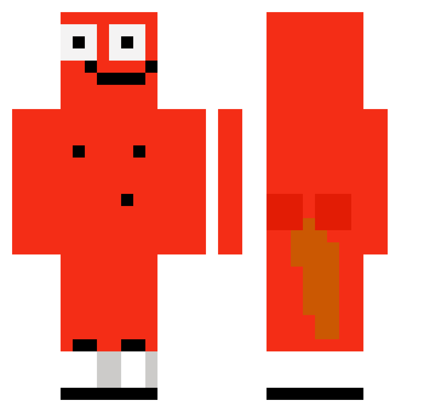 BoomGonzoBoom Minecraft skin, front and back view