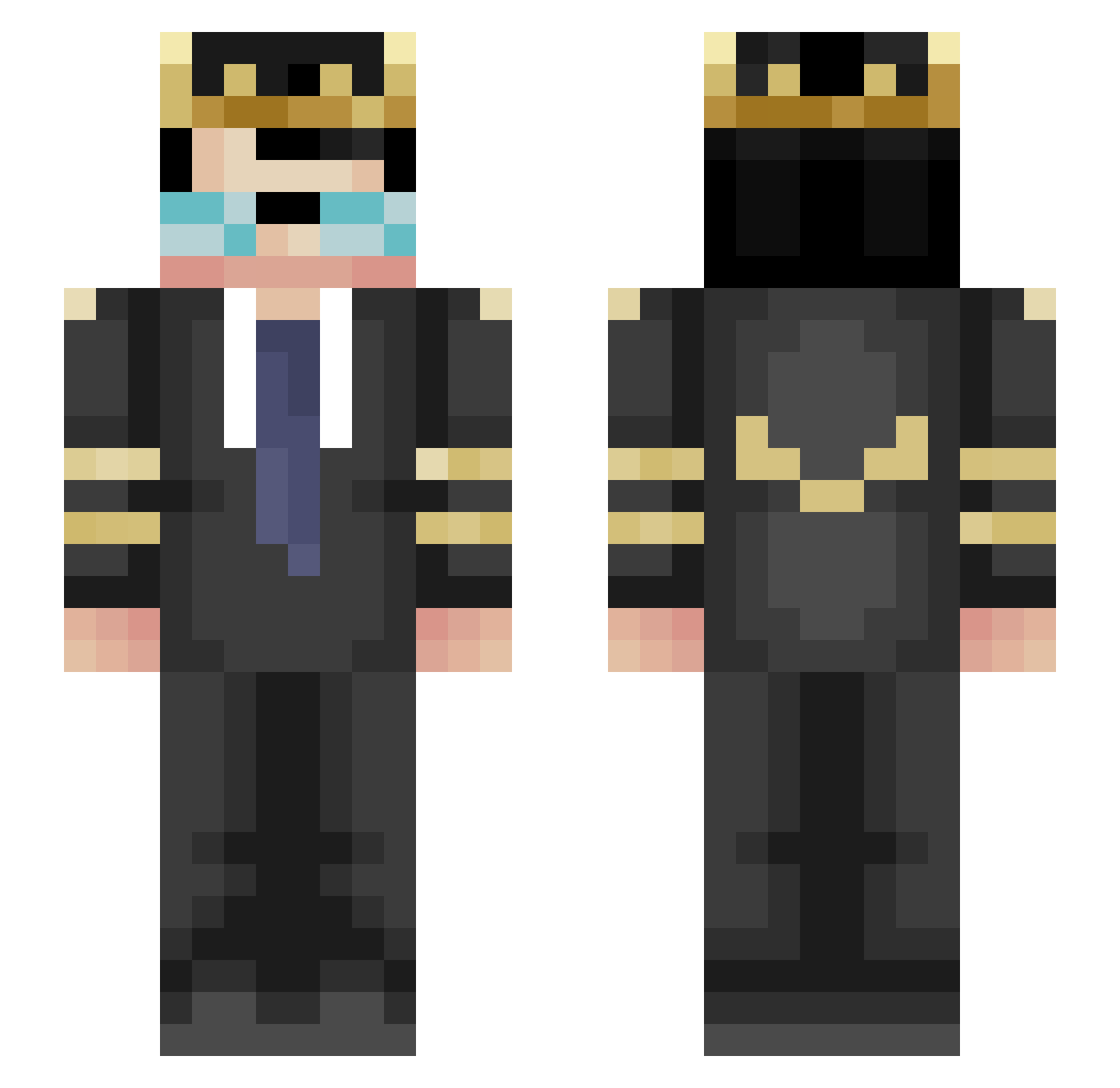 AimGenommen Minecraft skin, front and back view