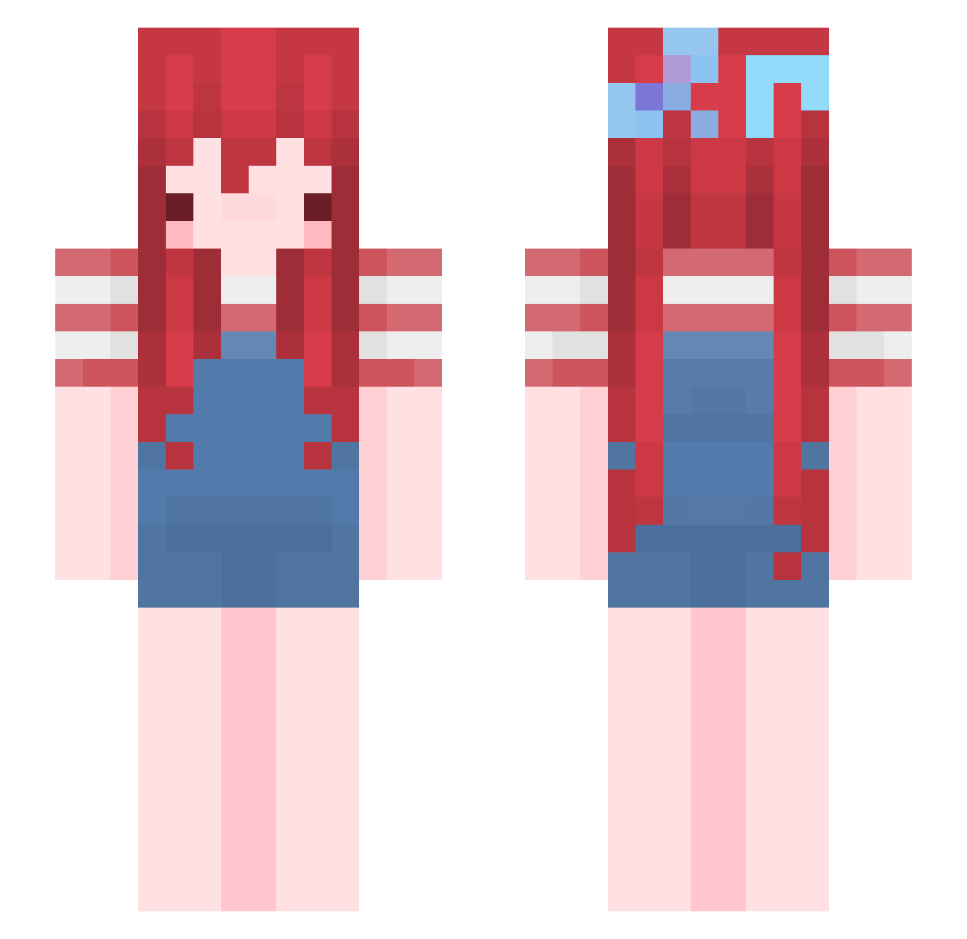 e3llyna Minecraft skin, front and back view