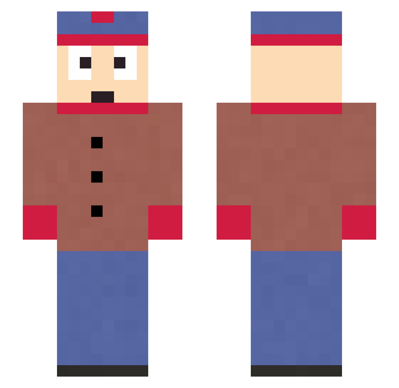 Dave5286 Minecraft skin, front and back view
