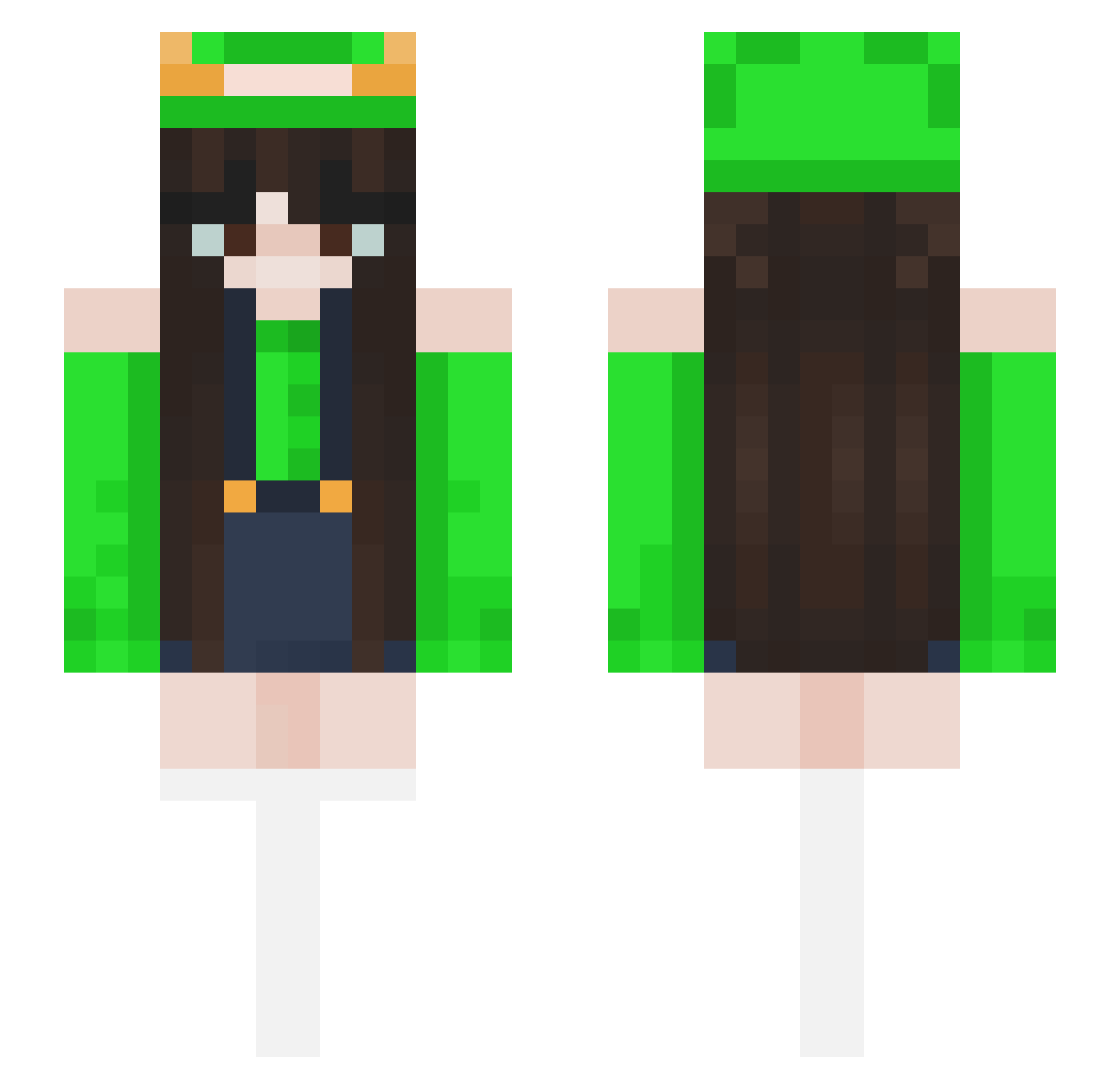 MonsterMomoX Minecraft skin, front and back view