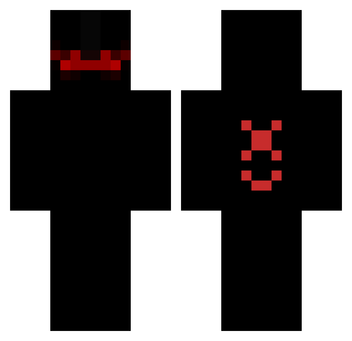 Xehek Minecraft skin, front and back view