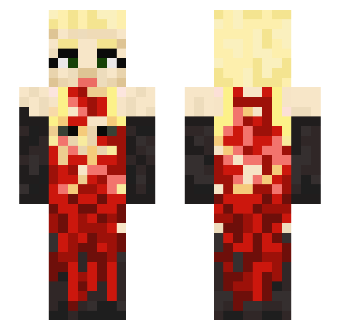 BrainDiarrhea Minecraft skin, front and back view