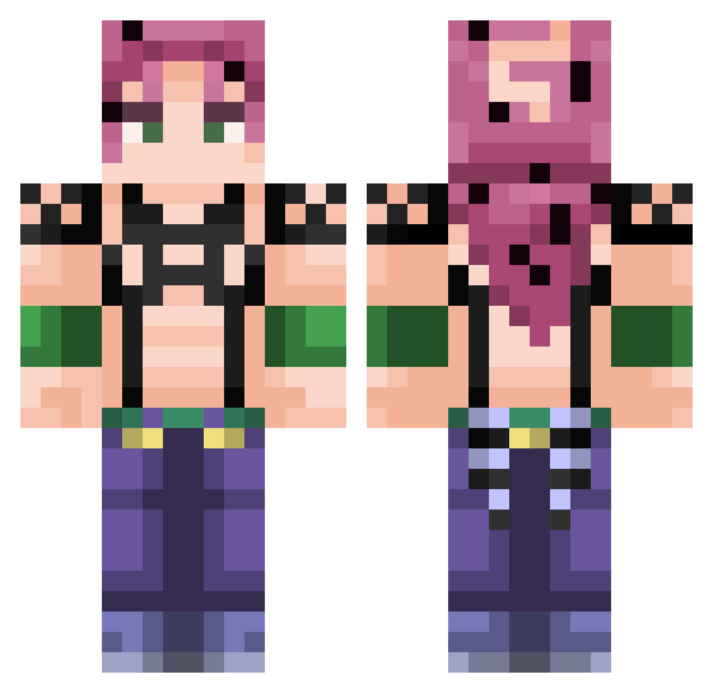 momongga Minecraft skin, front and back view