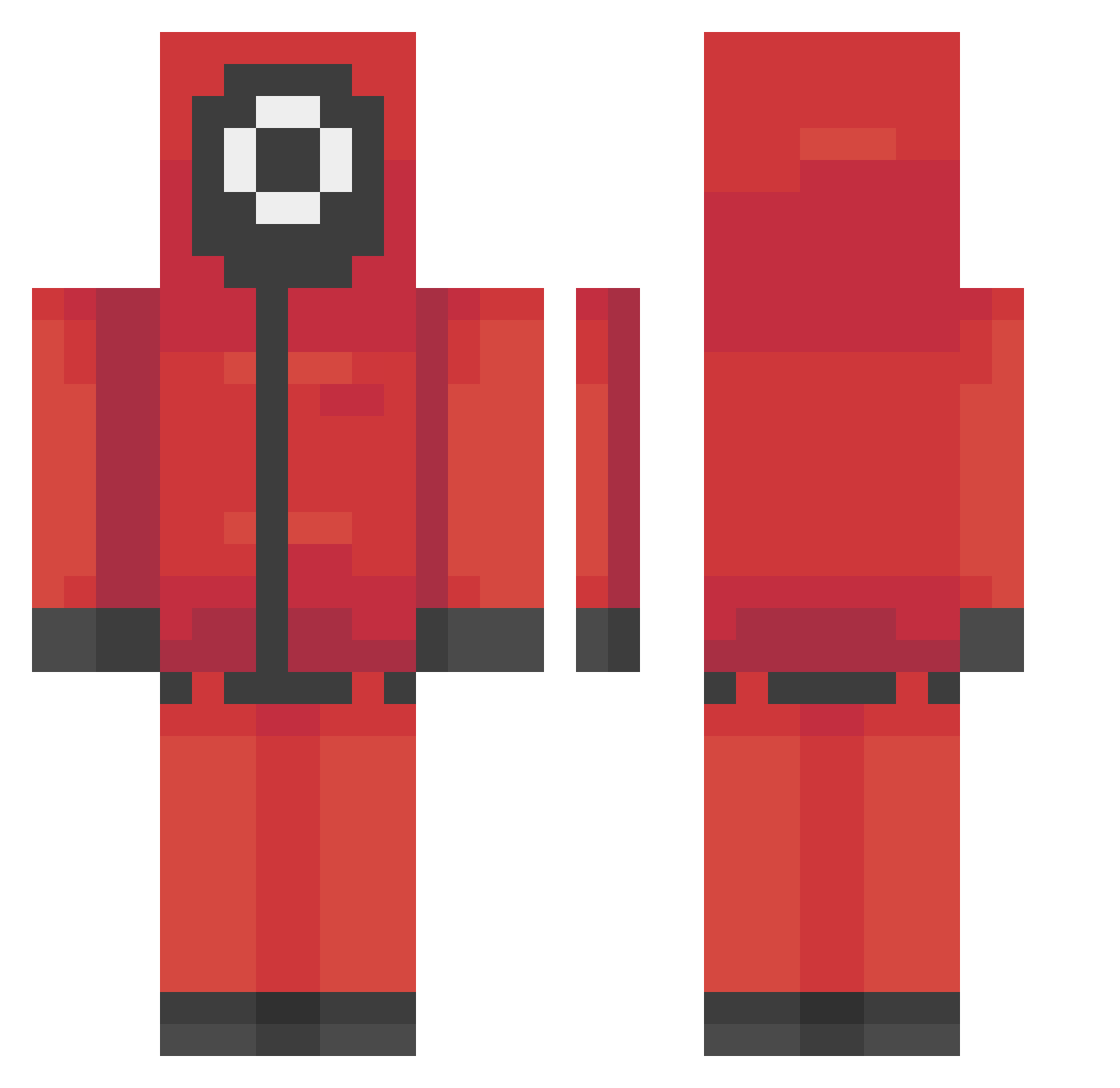 AnimeReviewer69 Minecraft skin, front and back view