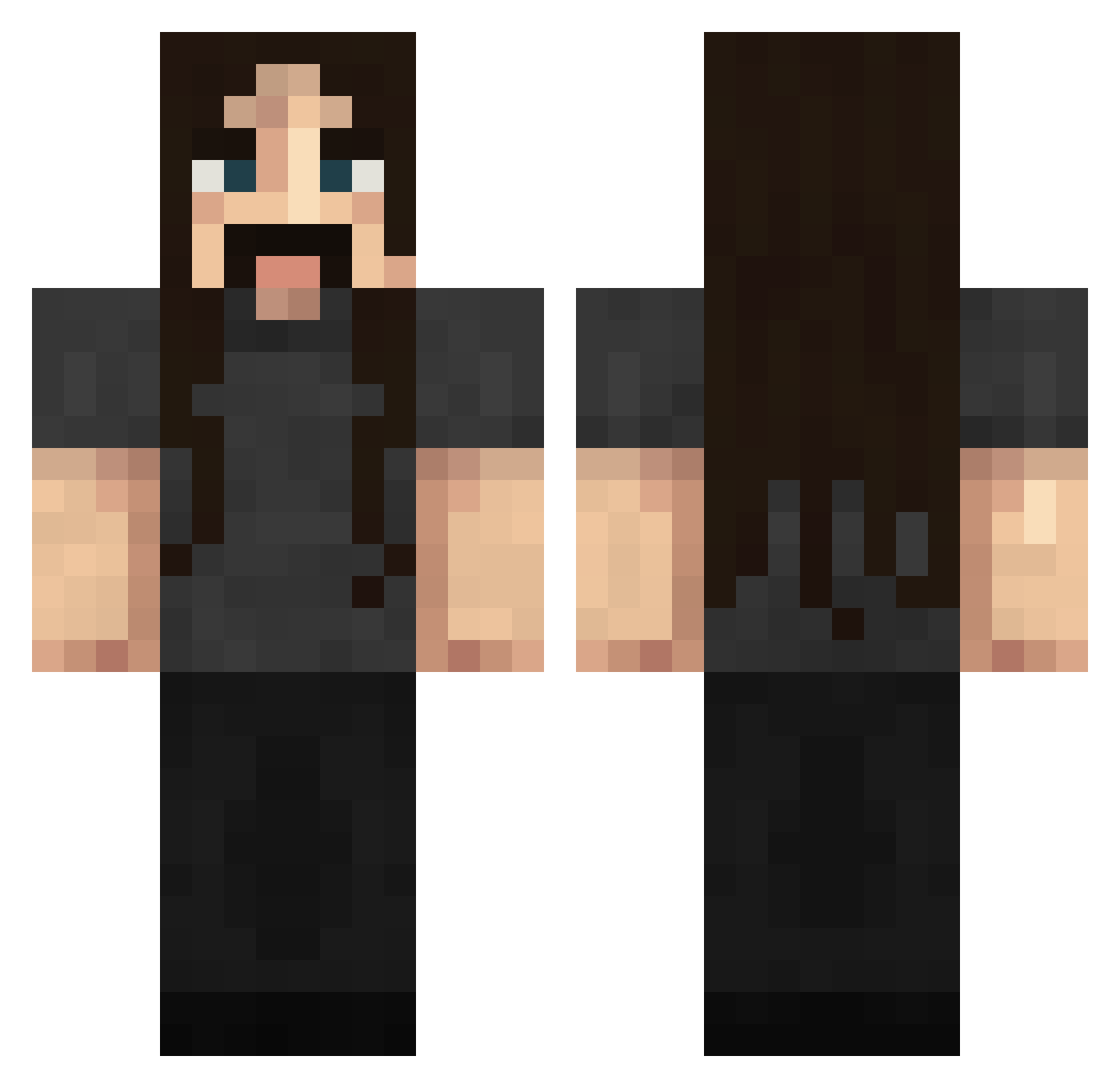 Haksin1 Minecraft skin, front and back view
