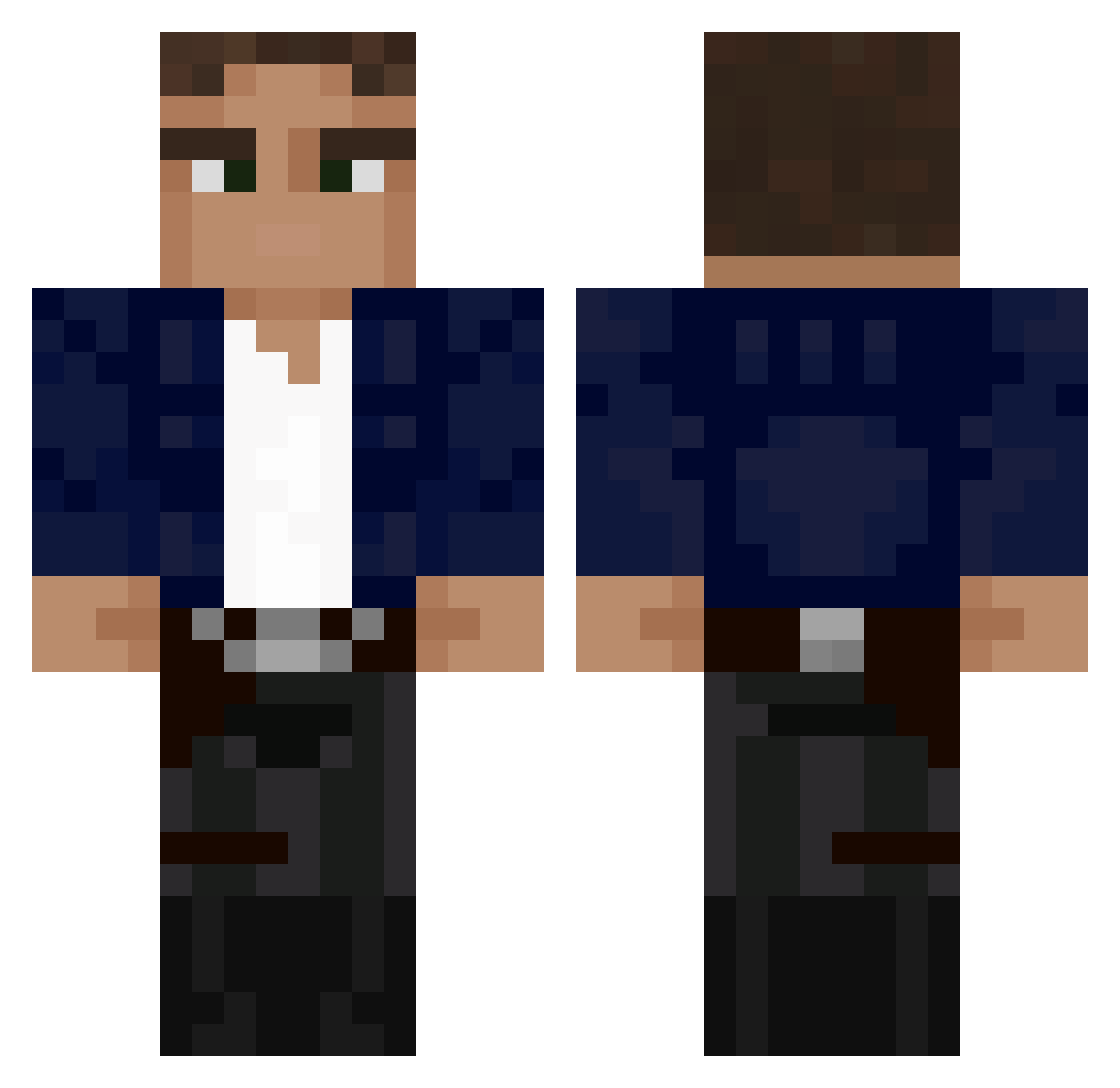 Lucxpert Minecraft skin, front and back view
