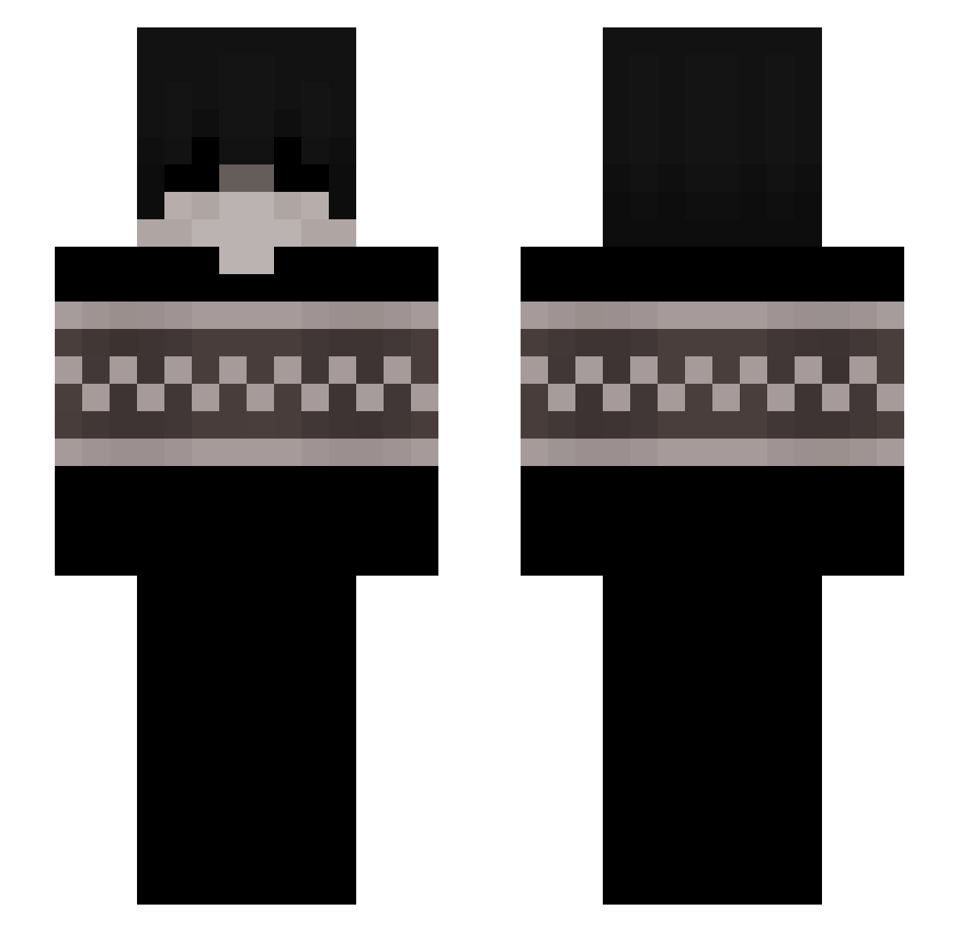 zooplankton Minecraft skin, front and back view