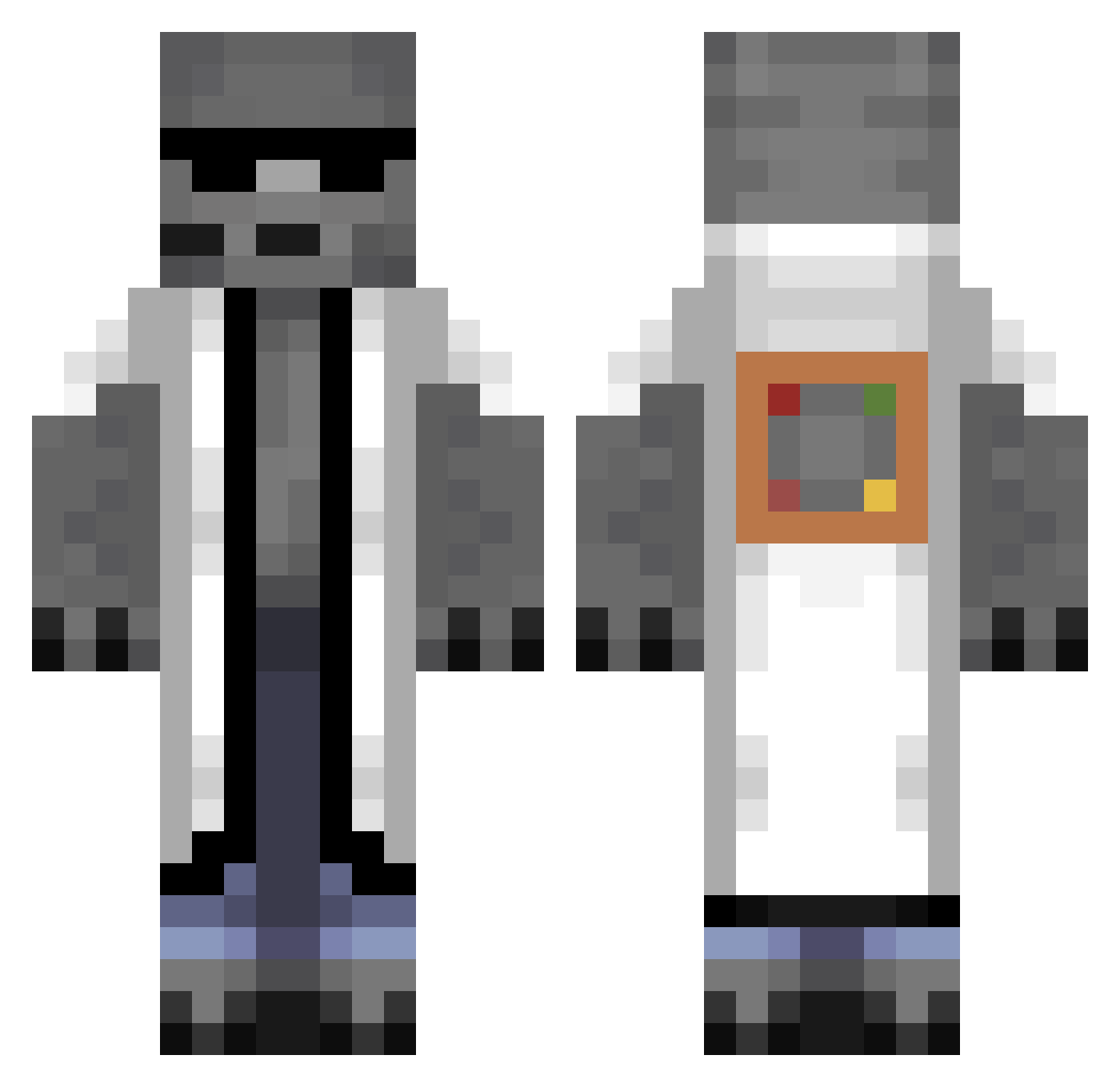 Leometriacraft Minecraft skin, front and back view