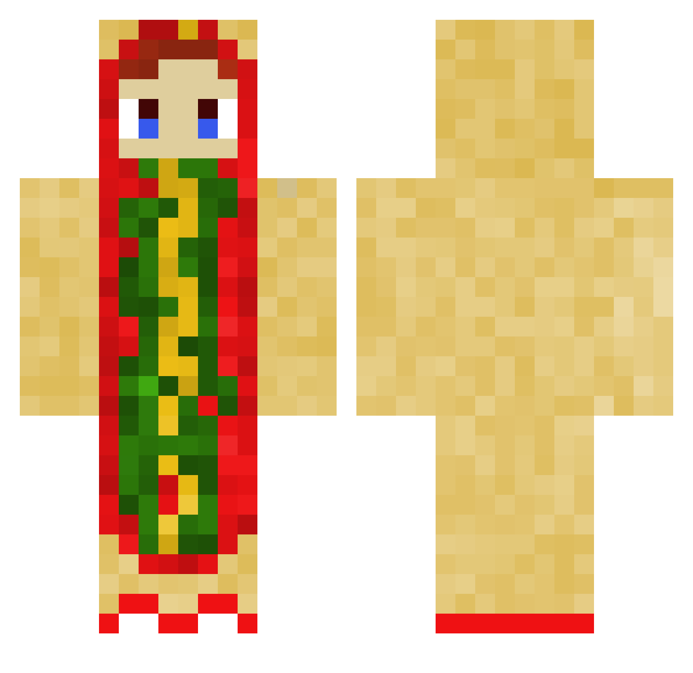 XxXenanoalbinoXx Minecraft skin, front and back view