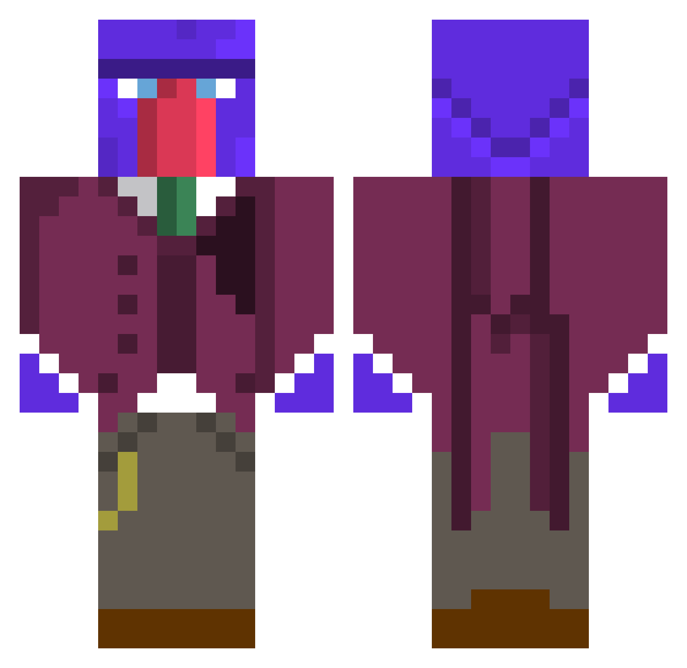 Capybararizz222 Minecraft skin, front and back view