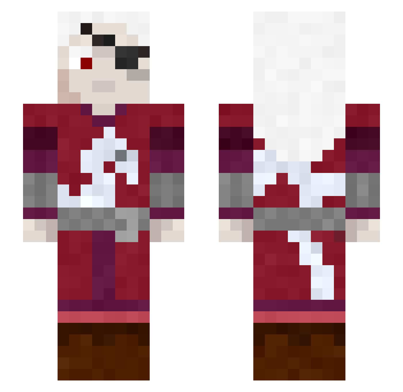 kvsxhc Minecraft skin, front and back view