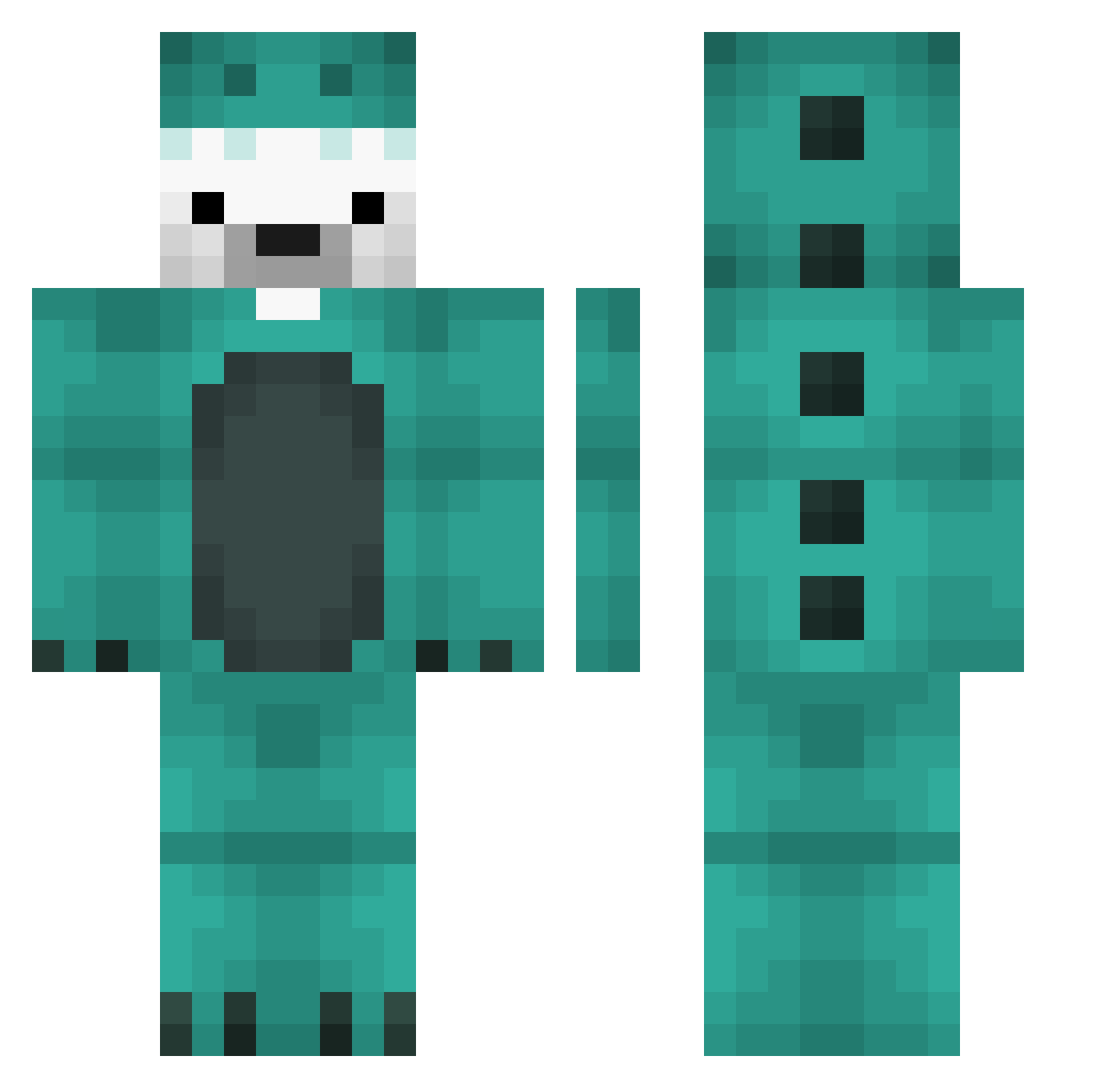 mons3rrat Minecraft skin, front and back view