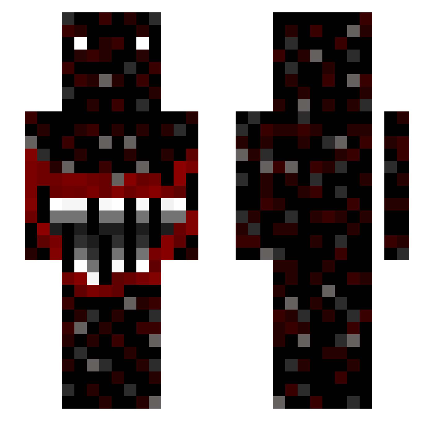 Lazanha Minecraft skin, front and back view