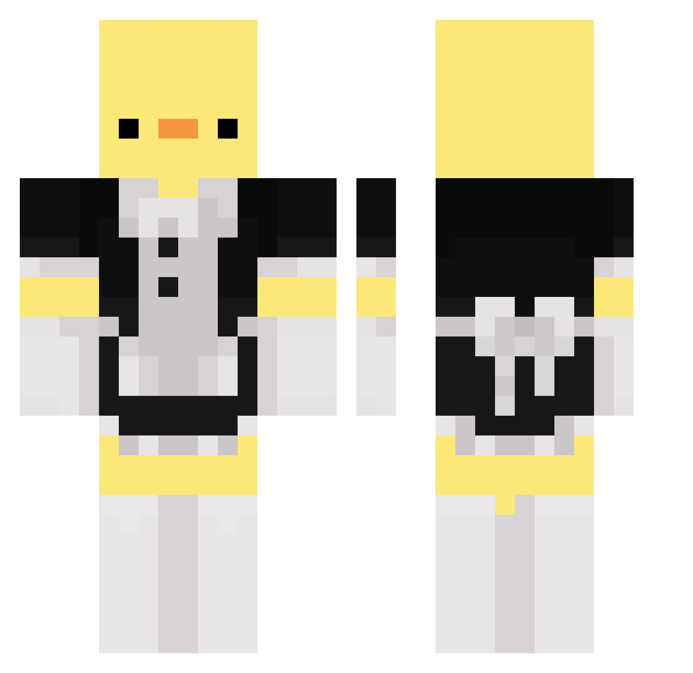 Ctrawberry Minecraft skin, front and back view