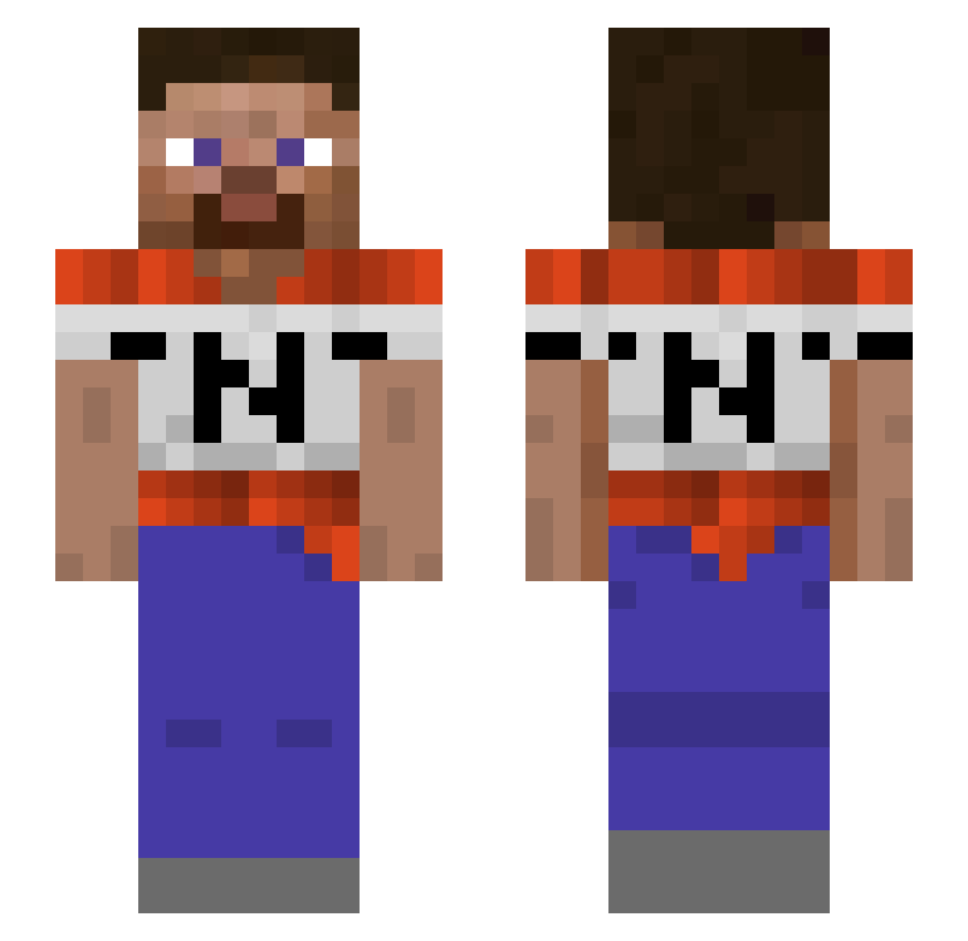 x963 Minecraft skin, front and back view