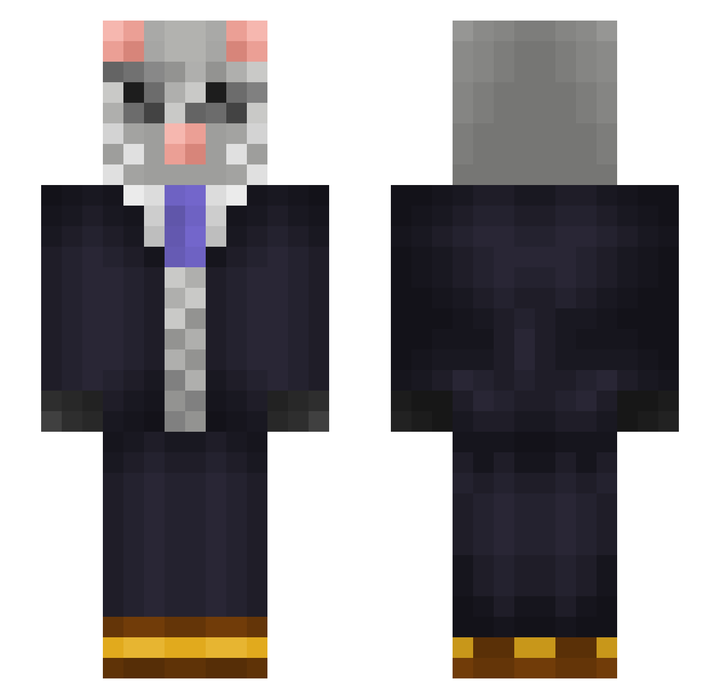 Tenpvpsahurr Minecraft skin, front and back view