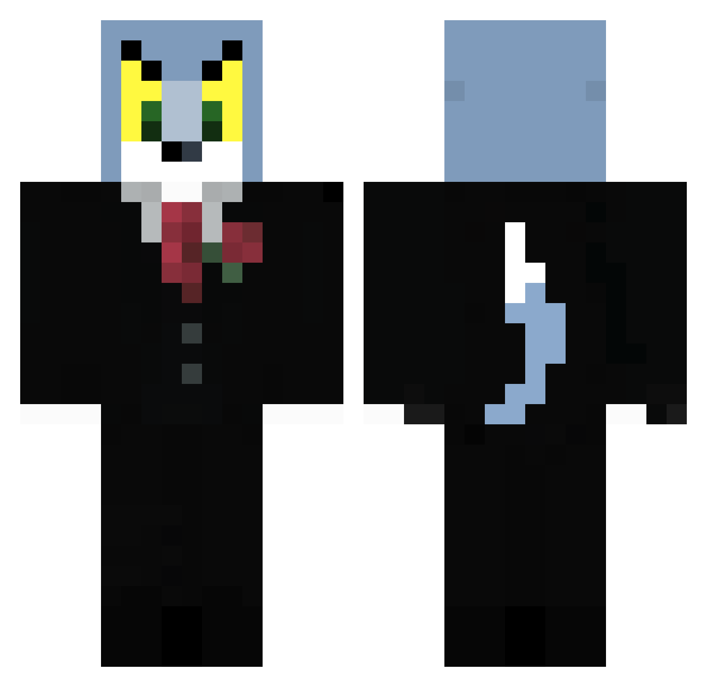 KraySimsek Minecraft skin, front and back view