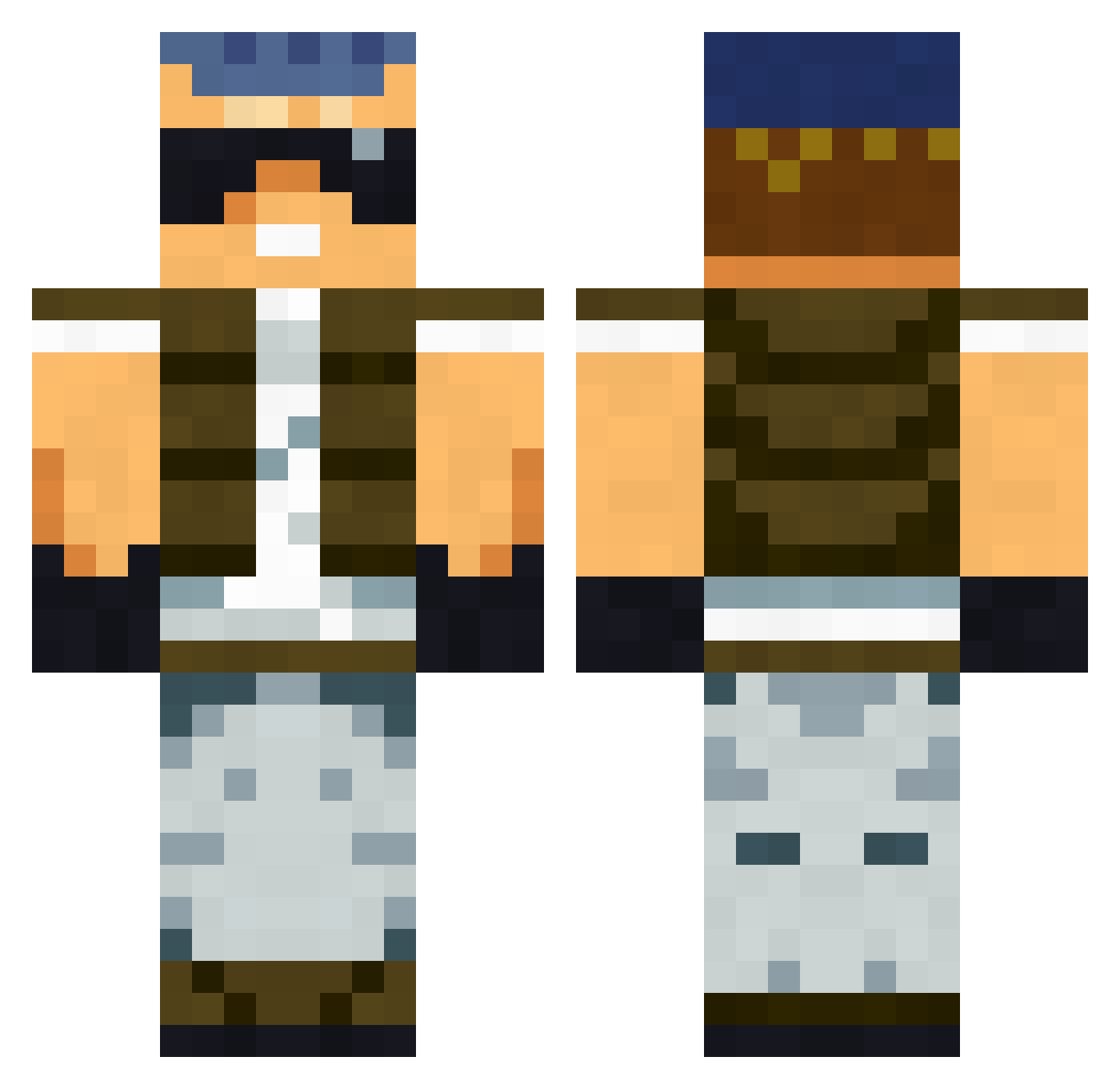 governor Minecraft skin, front and back view