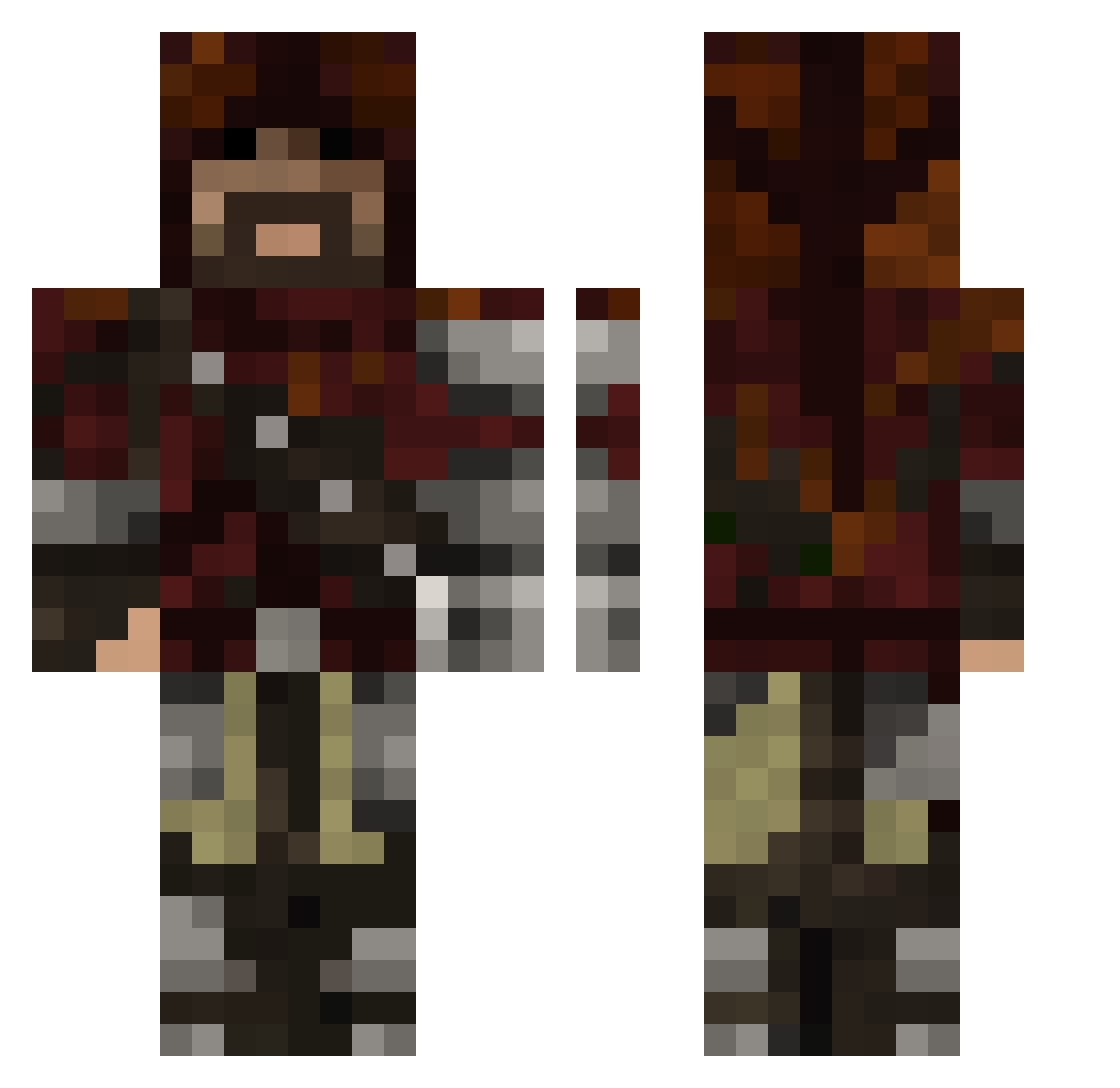 LoganKazuhira Minecraft skin, front and back view