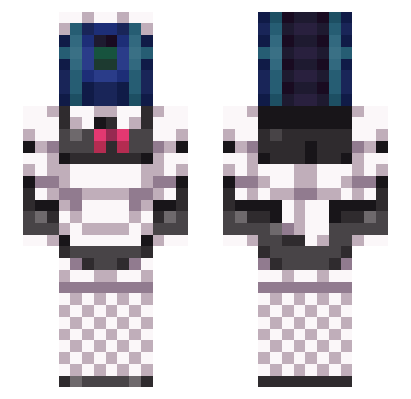MainstageSCV Minecraft skin, front and back view