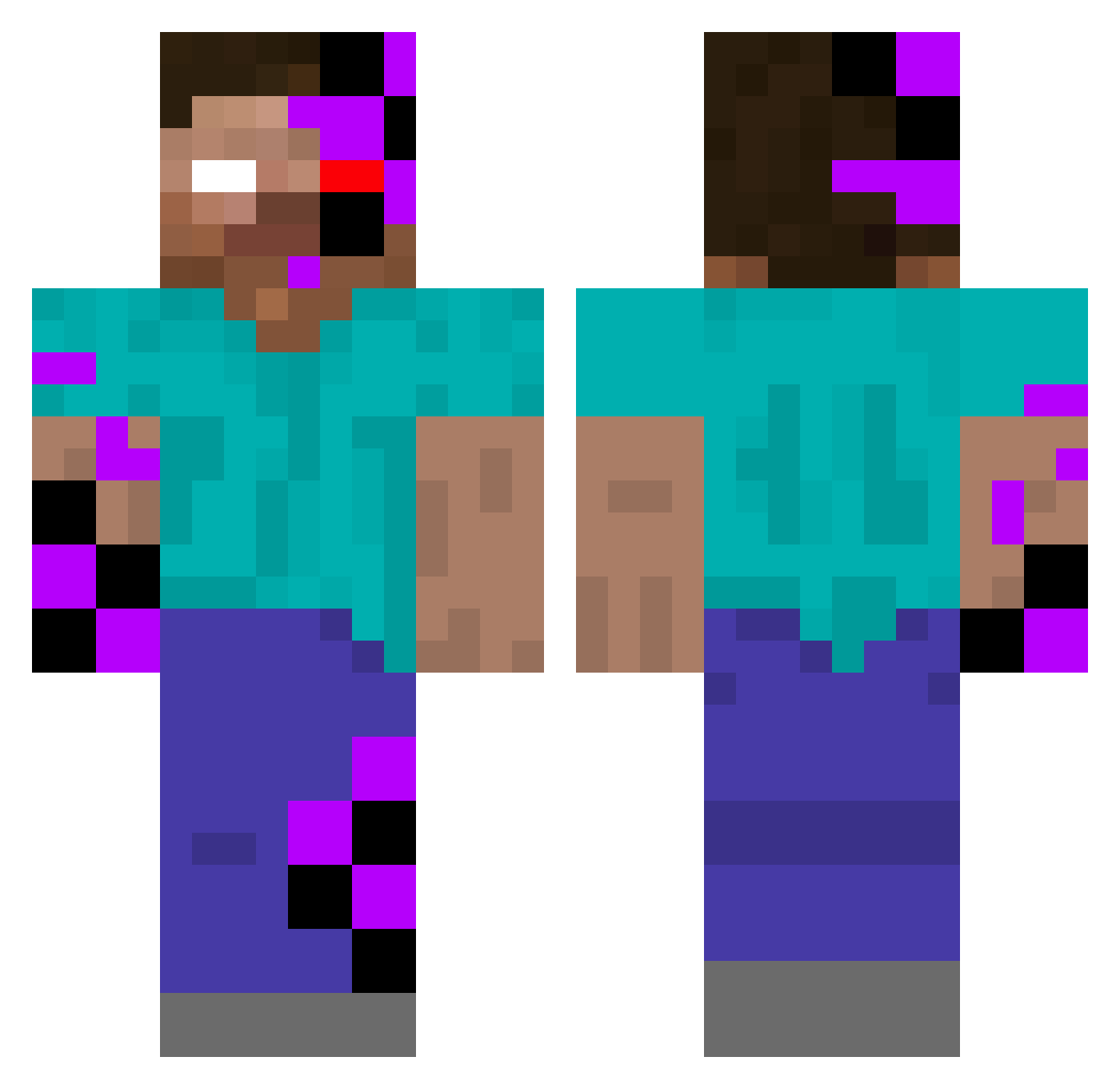 AperionARC Minecraft skin, front and back view