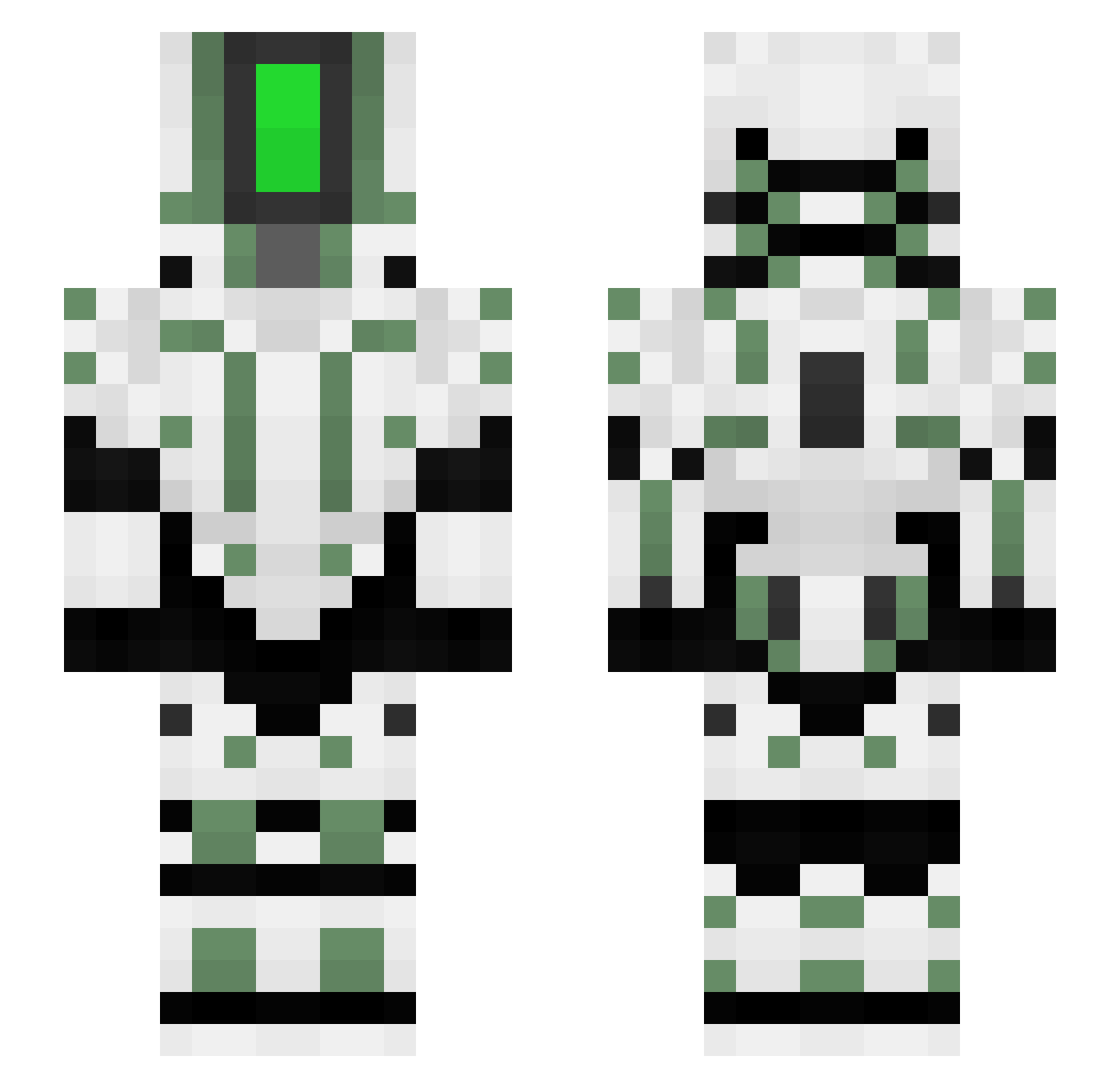 CrystalSlicer Minecraft skin, front and back view