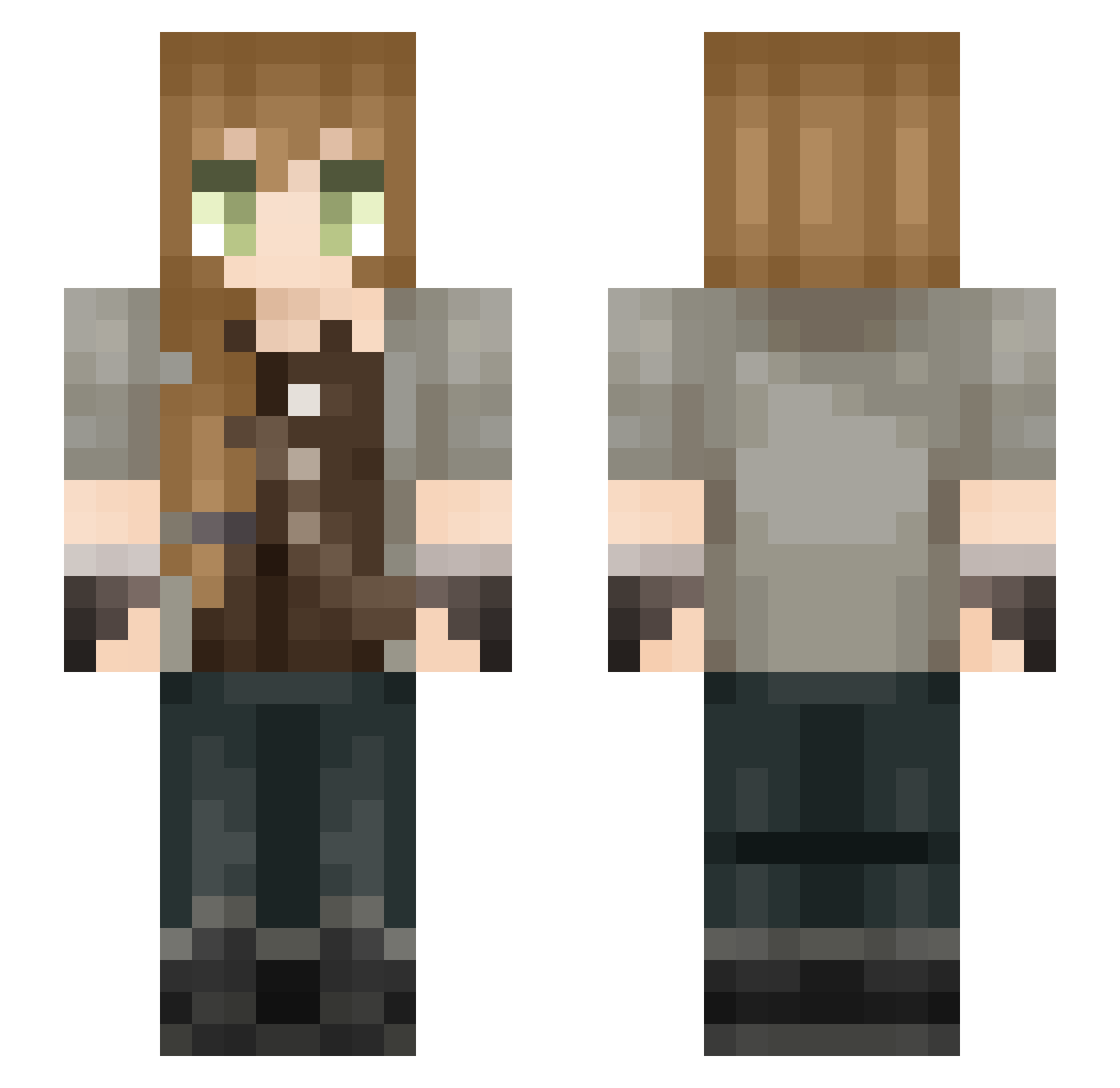 C03R4 Minecraft skin, front and back view