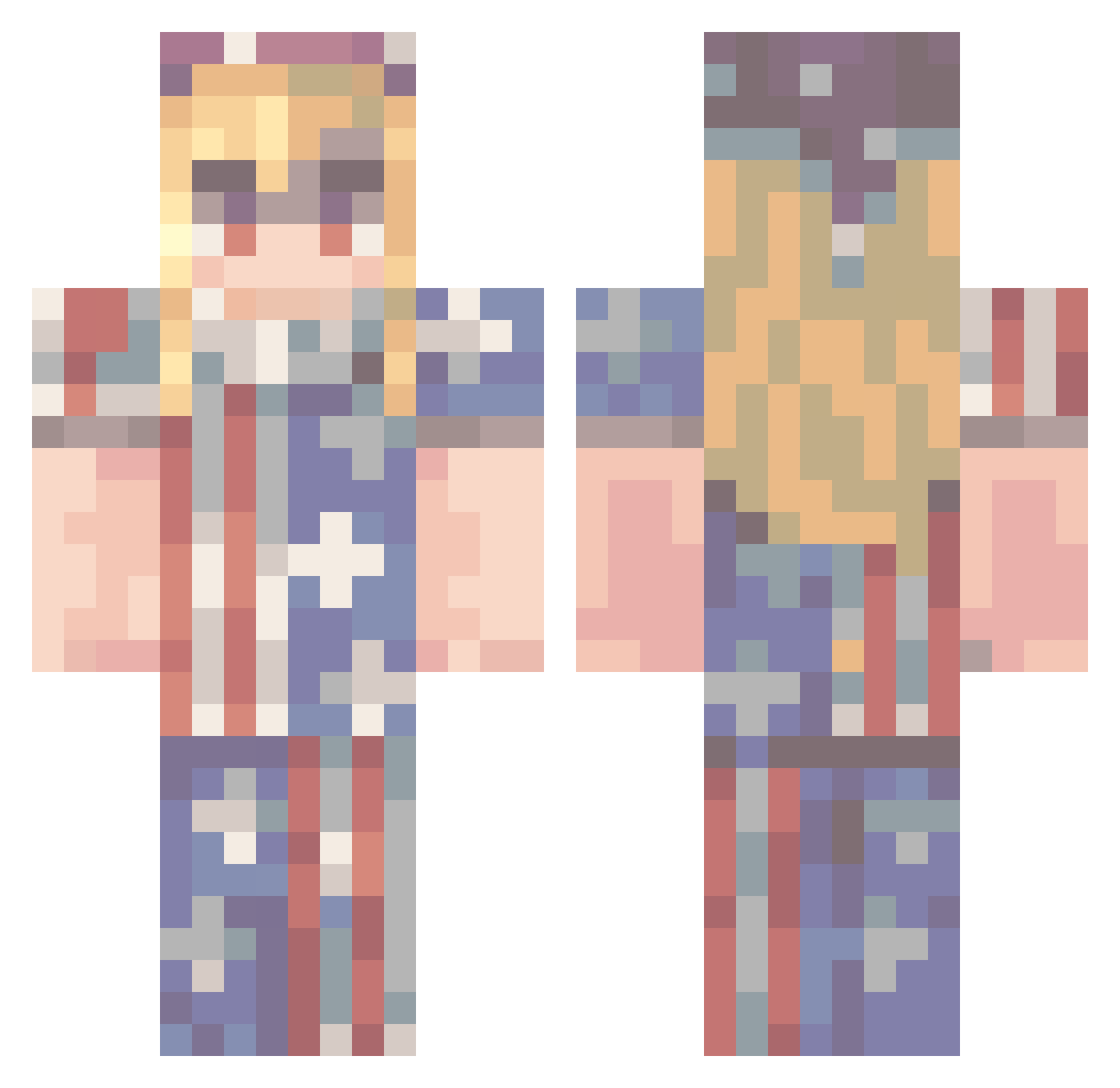 Akolythe Minecraft skin, front and back view