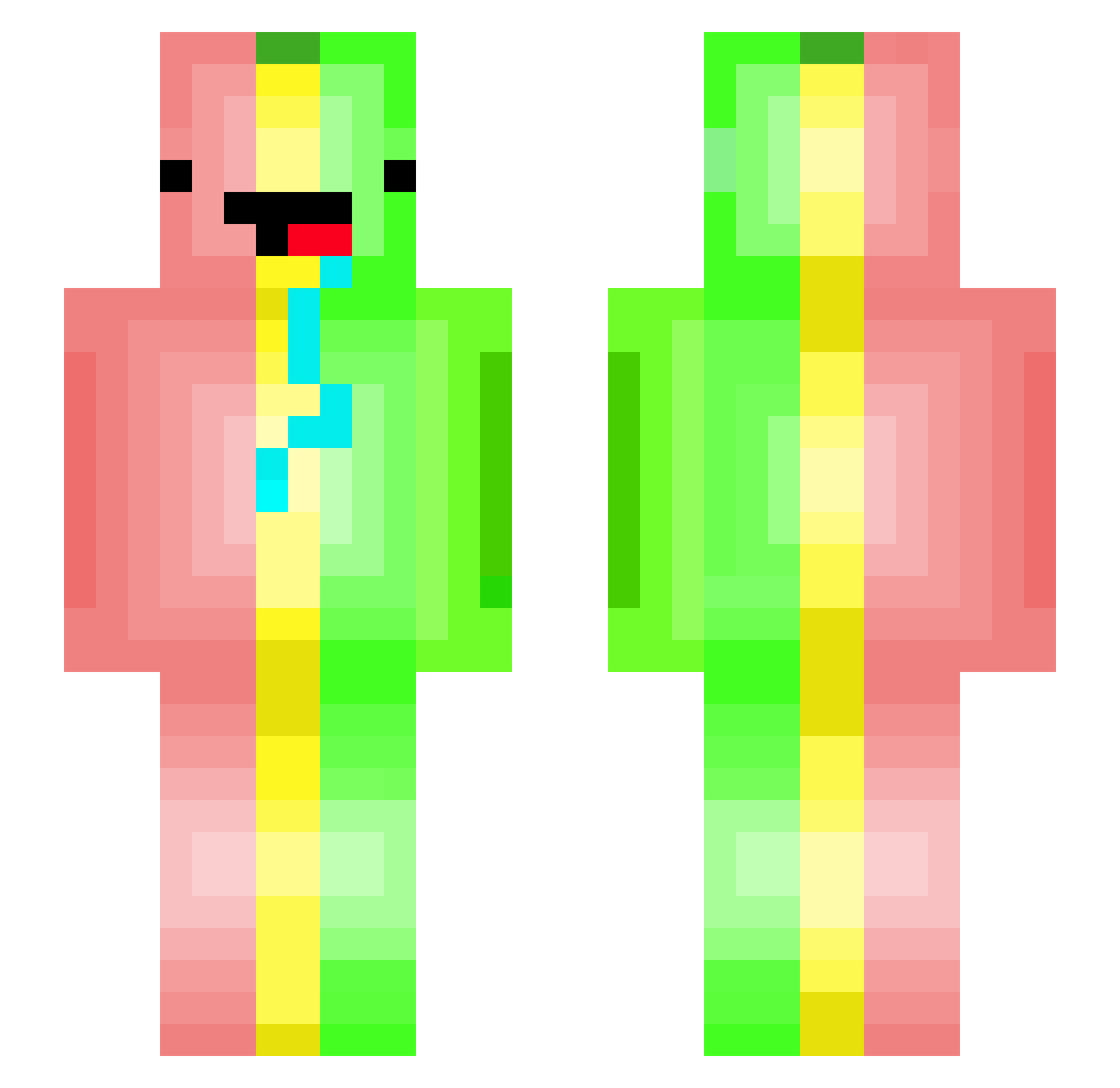 FakeGamb1t Minecraft skin, front and back view