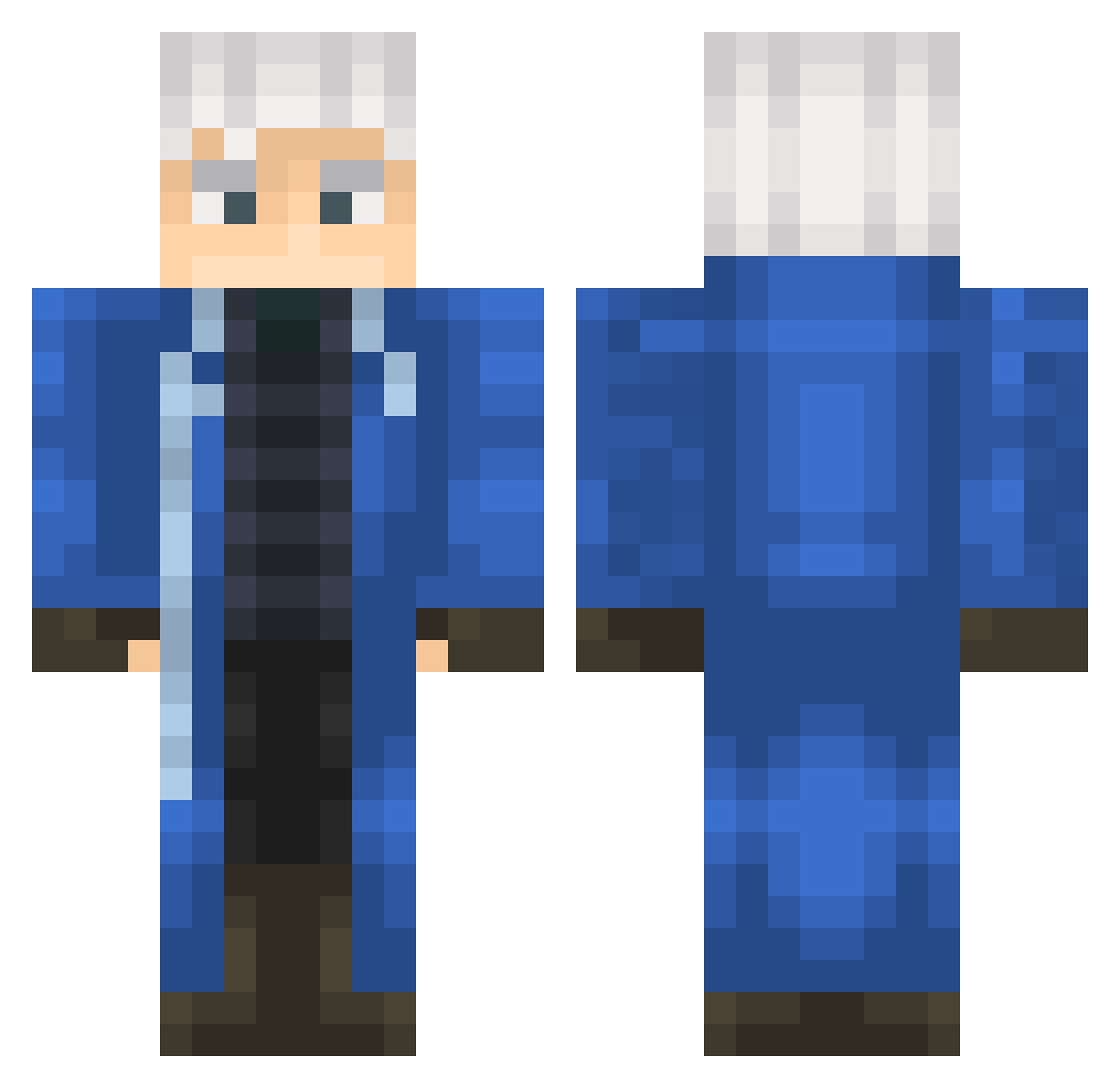 Godgamermove123 Minecraft skin, front and back view