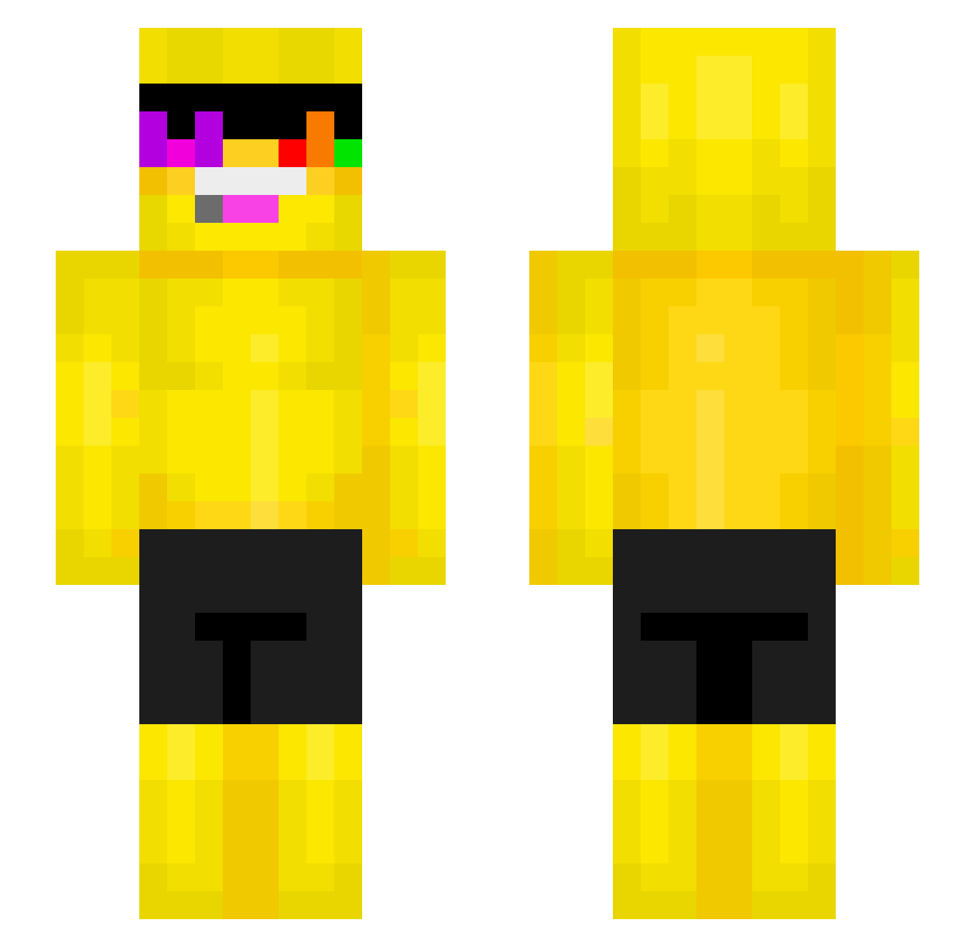 PrinceFox1425 Minecraft skin, front and back view