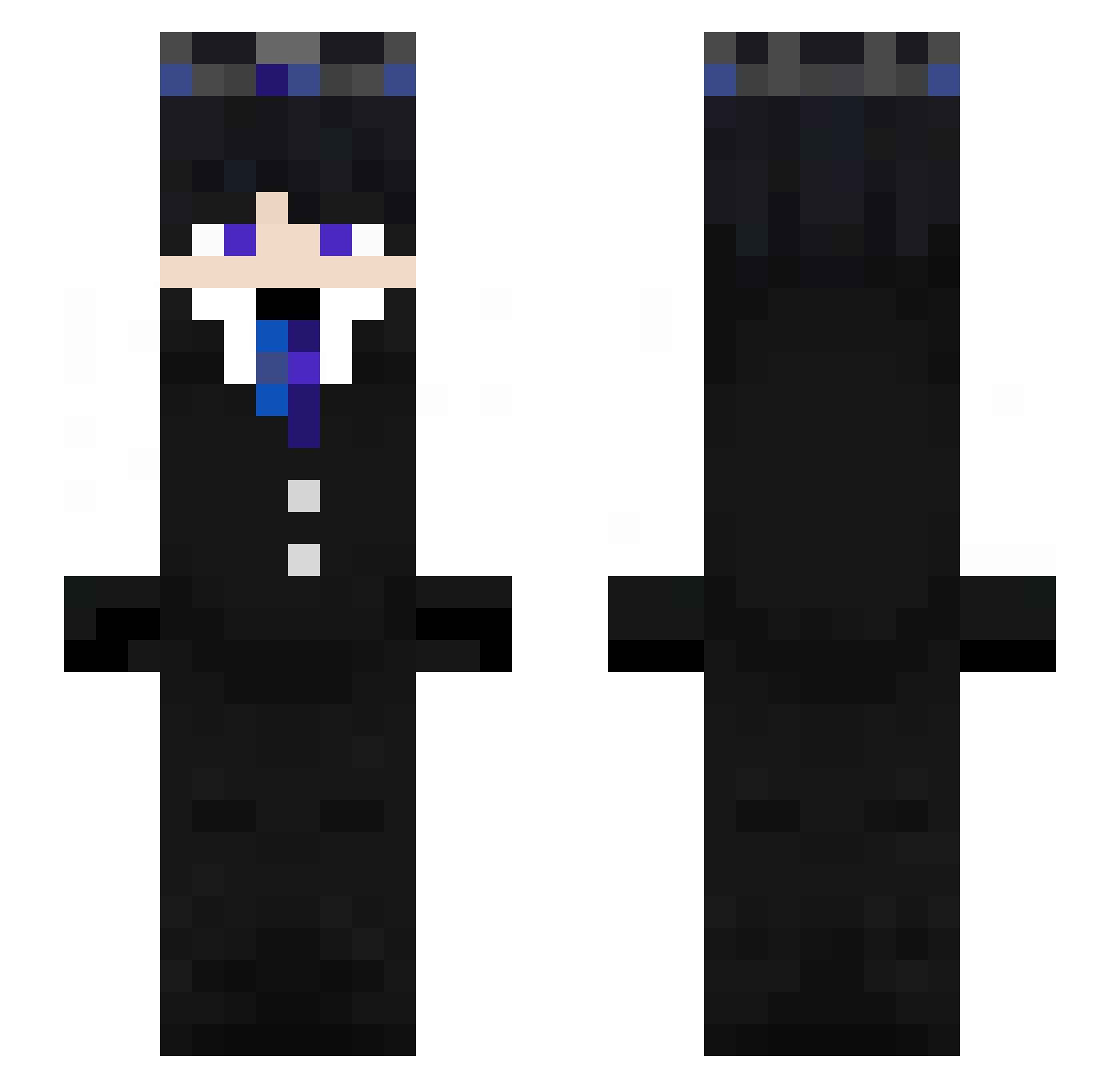 Slush2473 Minecraft skin, front and back view