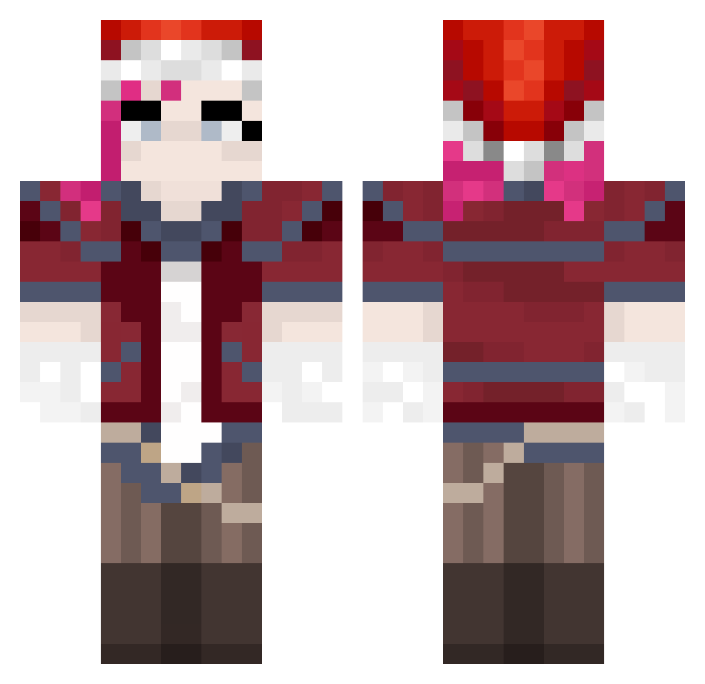 BlackyDragon2 Minecraft skin, front and back view