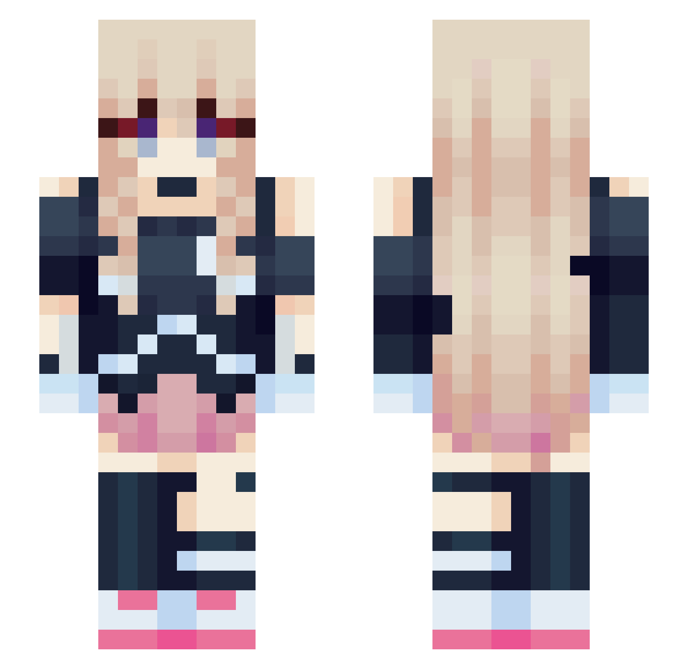 LiYen Minecraft skin, front and back view