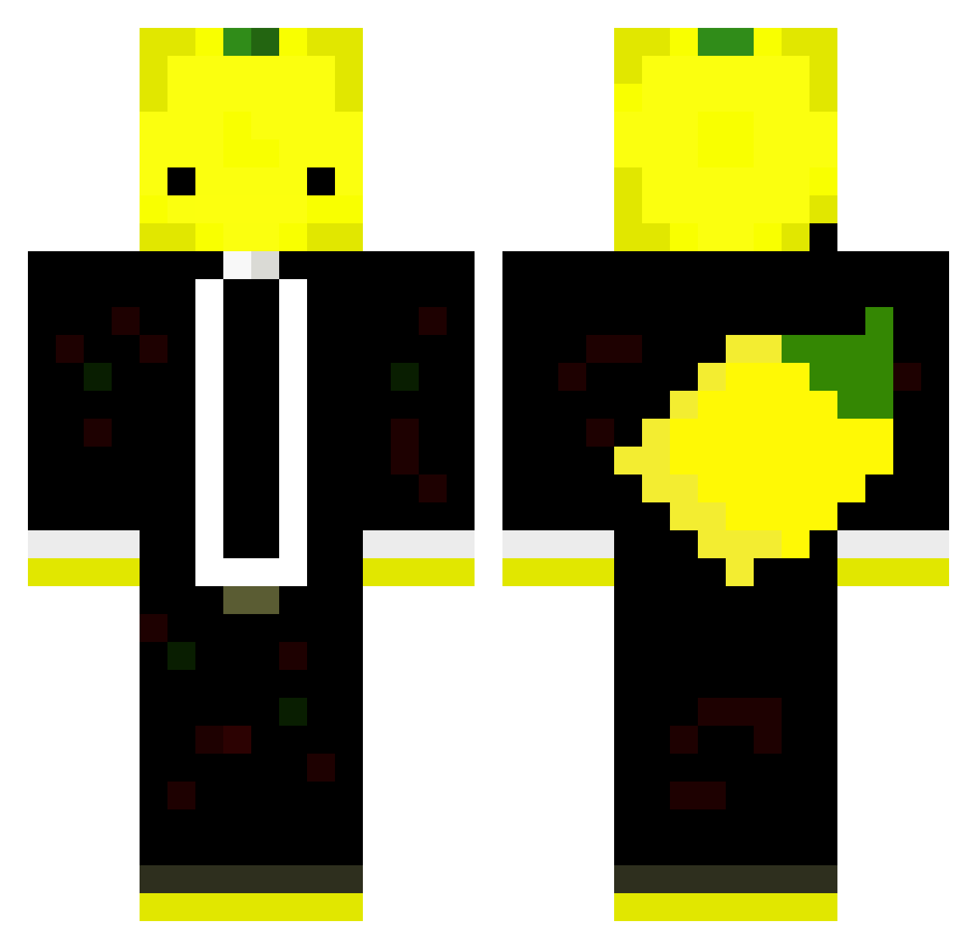 LemonLeia Minecraft skin, front and back view