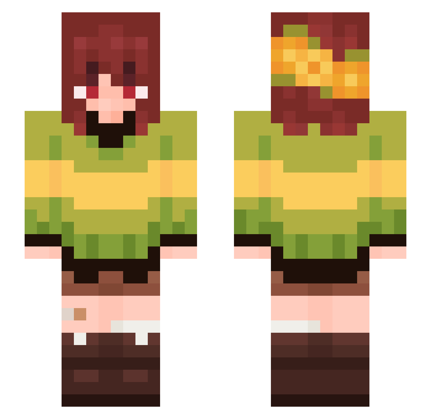 ecaep Minecraft skin, front and back view