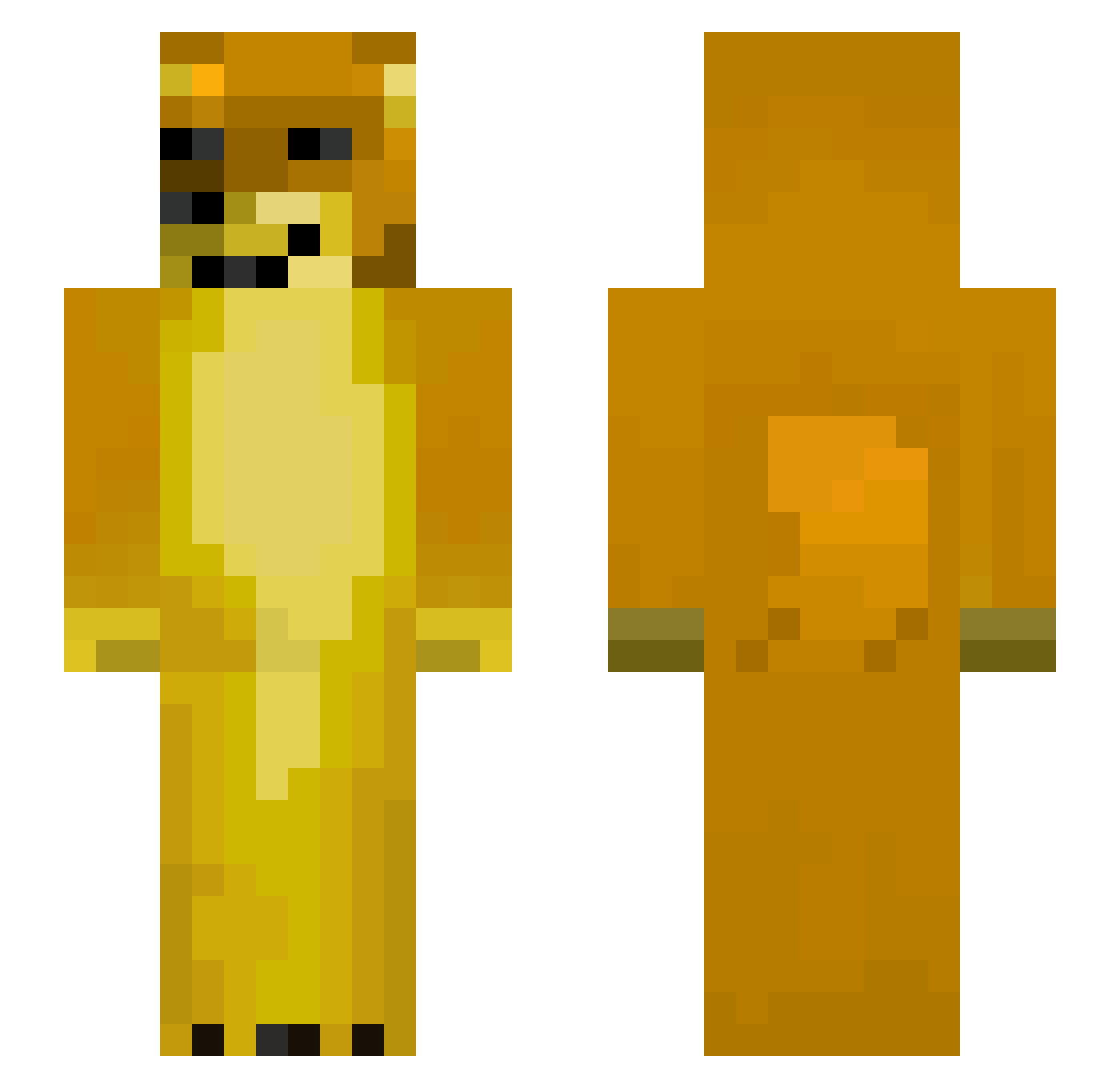 Shibbsterr Minecraft skin, front and back view