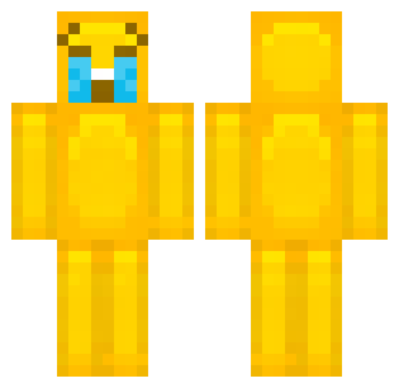wqrn Minecraft skin, front and back view